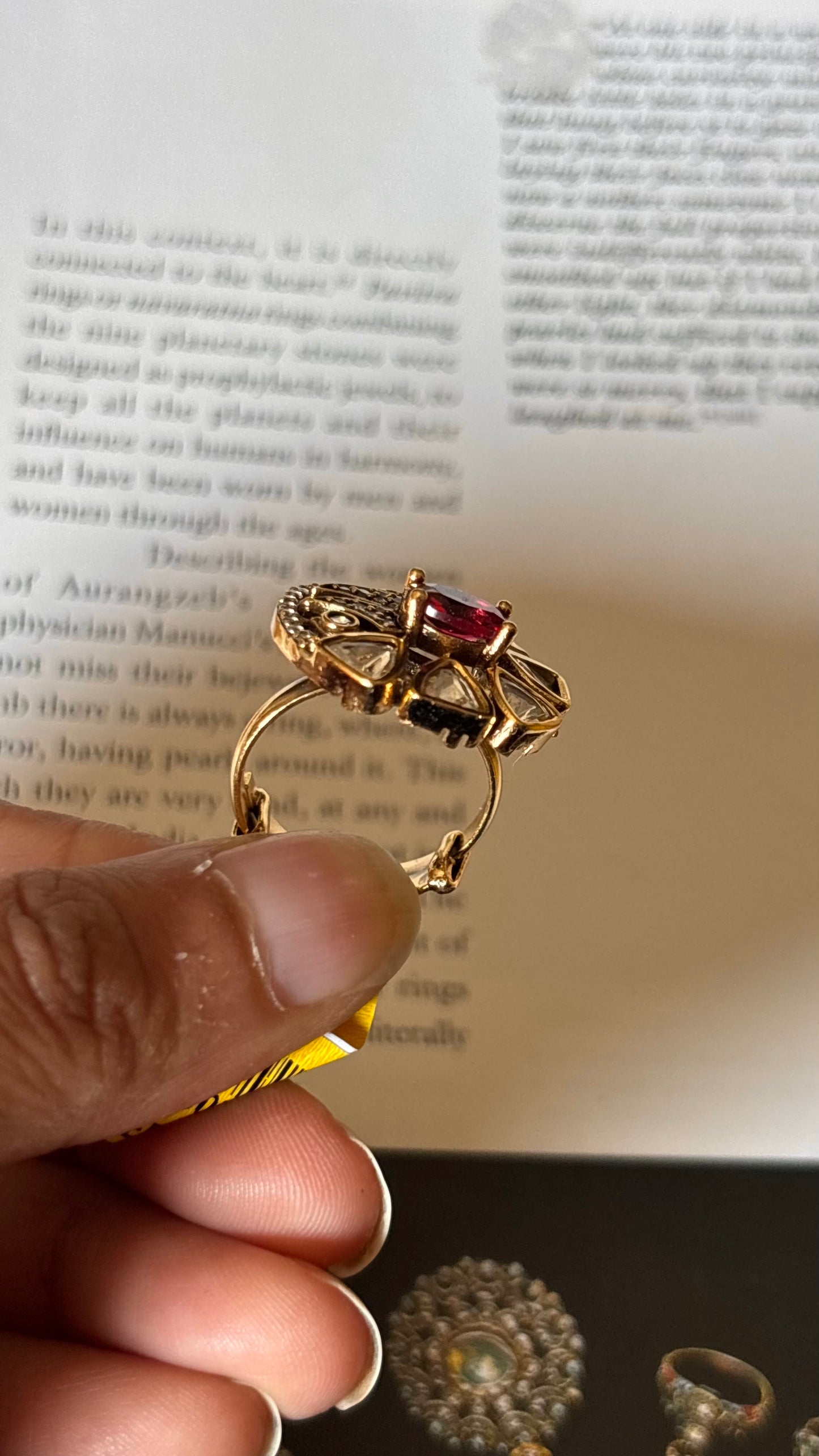 Real moissanite with ruby stone Ring