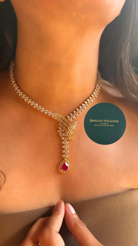 Ruby GJ Polish tear drop necklace