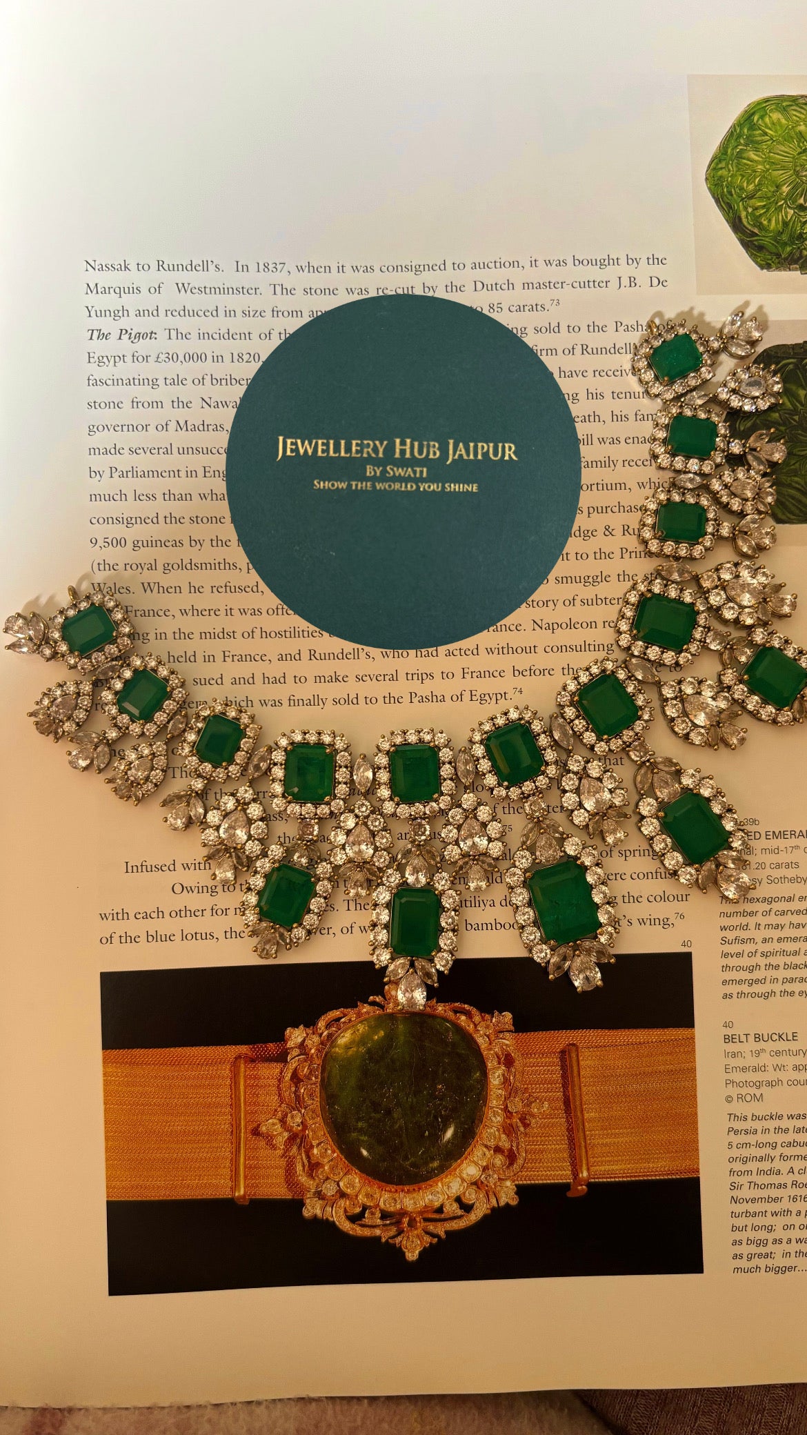 Emir Emerald diamond heritage collar necklace