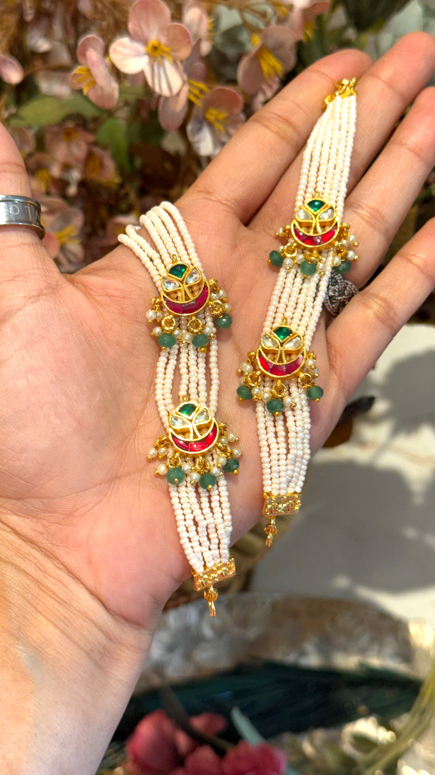 Handmade heritage pachi pearl earchain