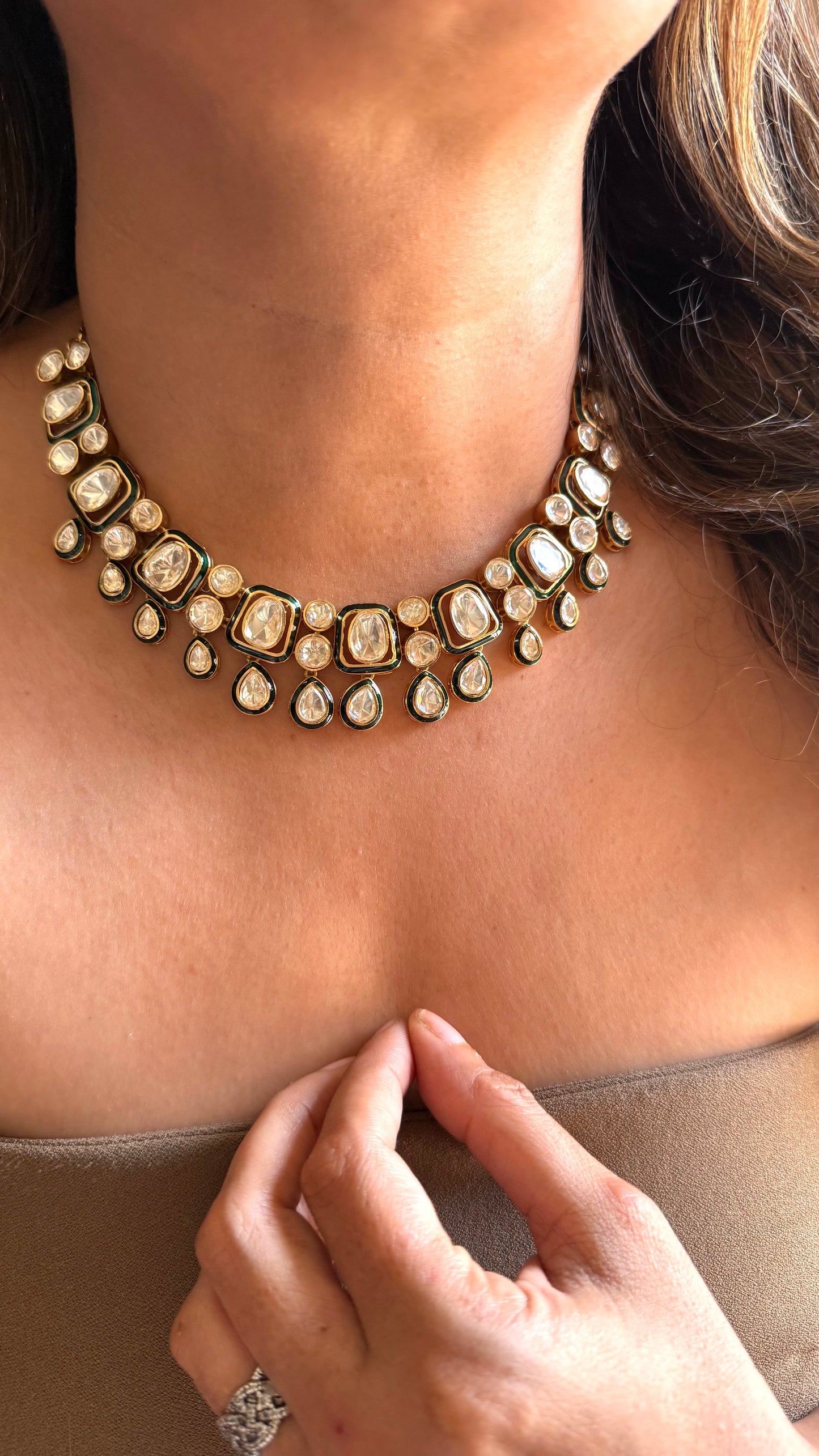 Meenakari Peeli Polki Necklace