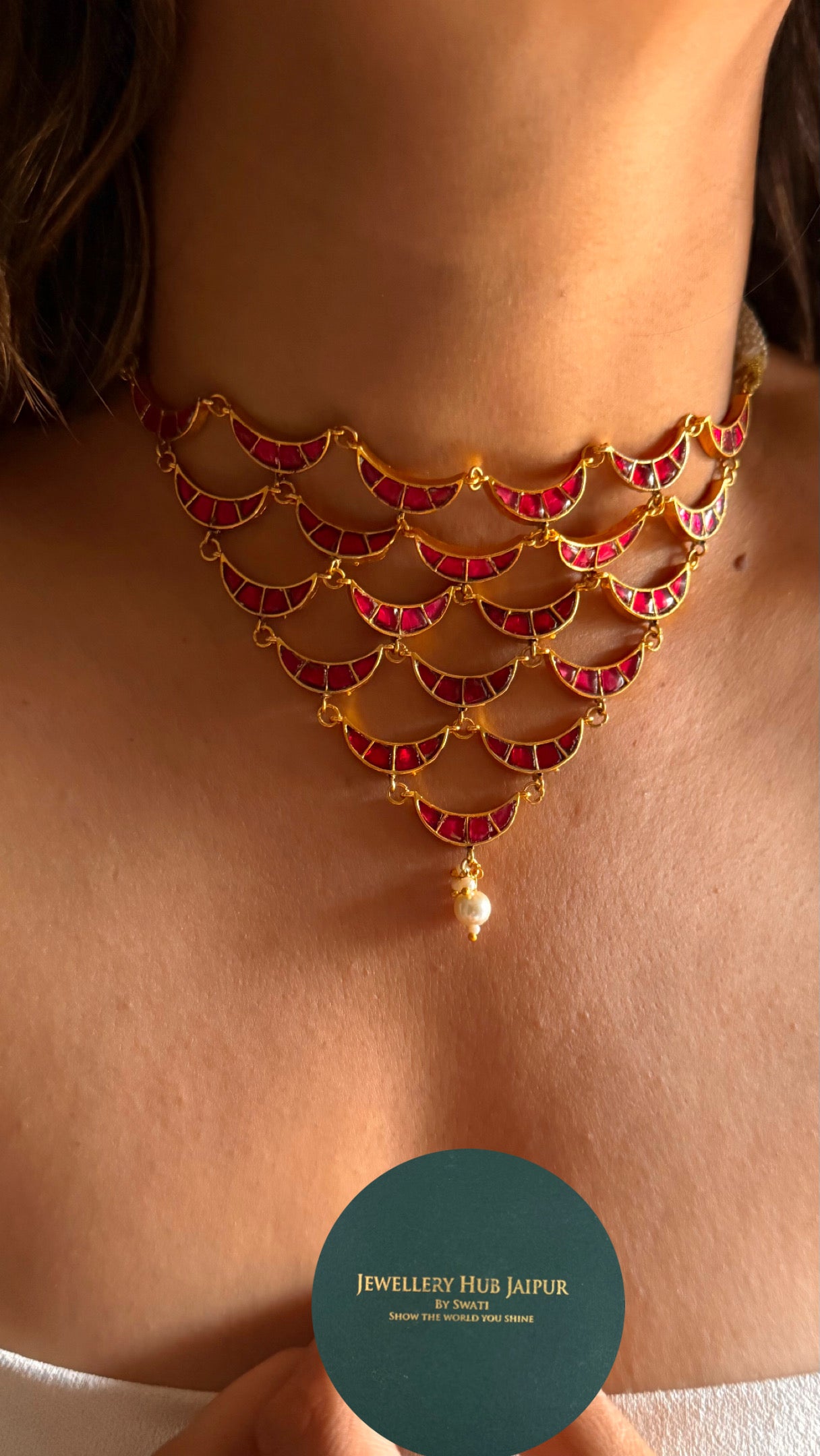 Rani pink chand designer Necklace