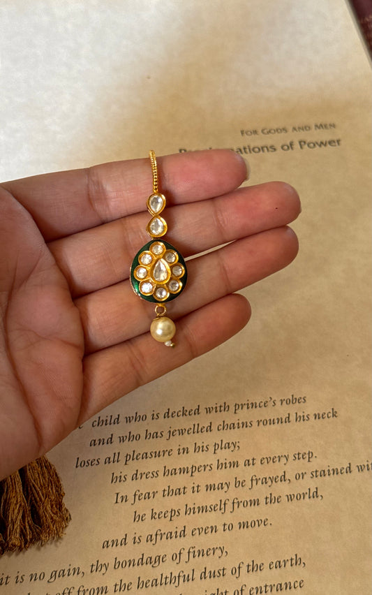Meenakari drop small Maangtika