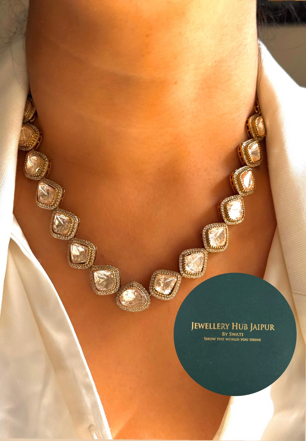 Single line Real moissanite minimal necklace