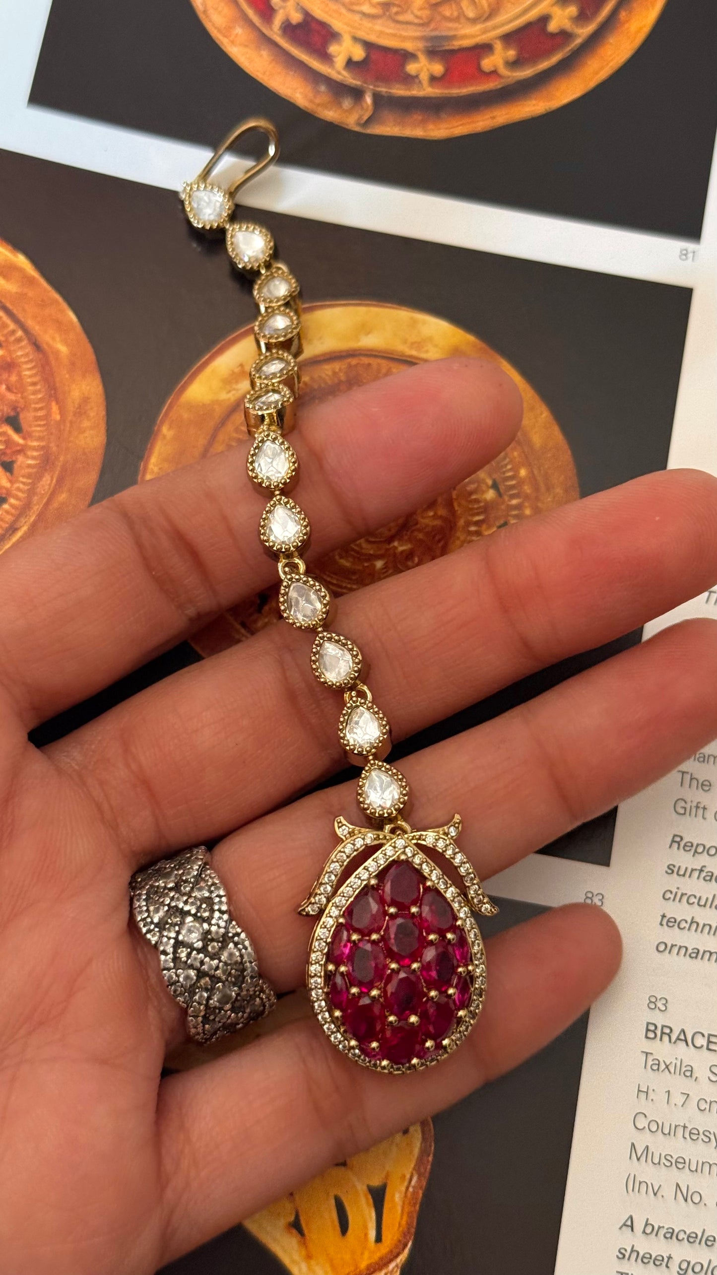 Ruby takkar floral Victorian work mangtika