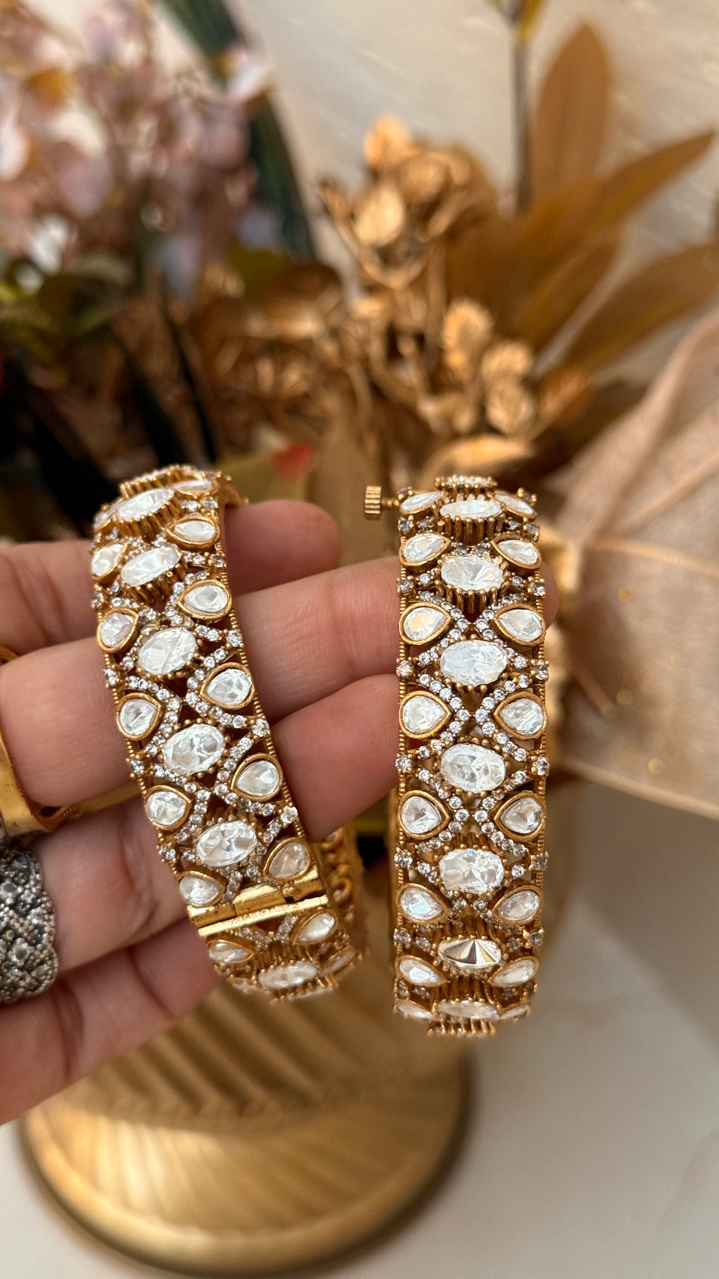 Moissanite Victorian Bangles