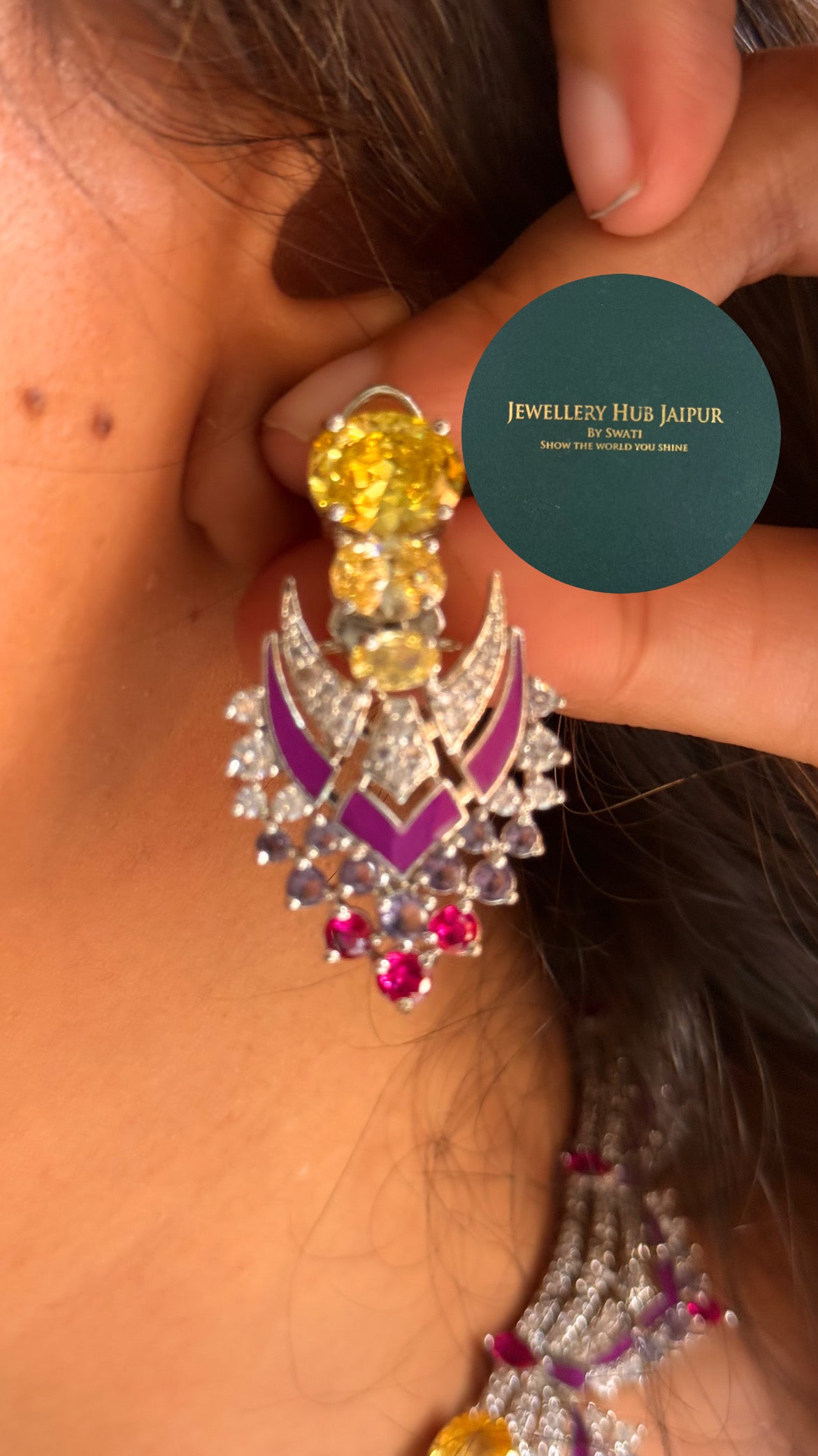 Bvlgari inspired topaz, rani pink & tanzanite diamond set