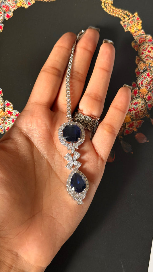 Sapphire cz diamond maangtika