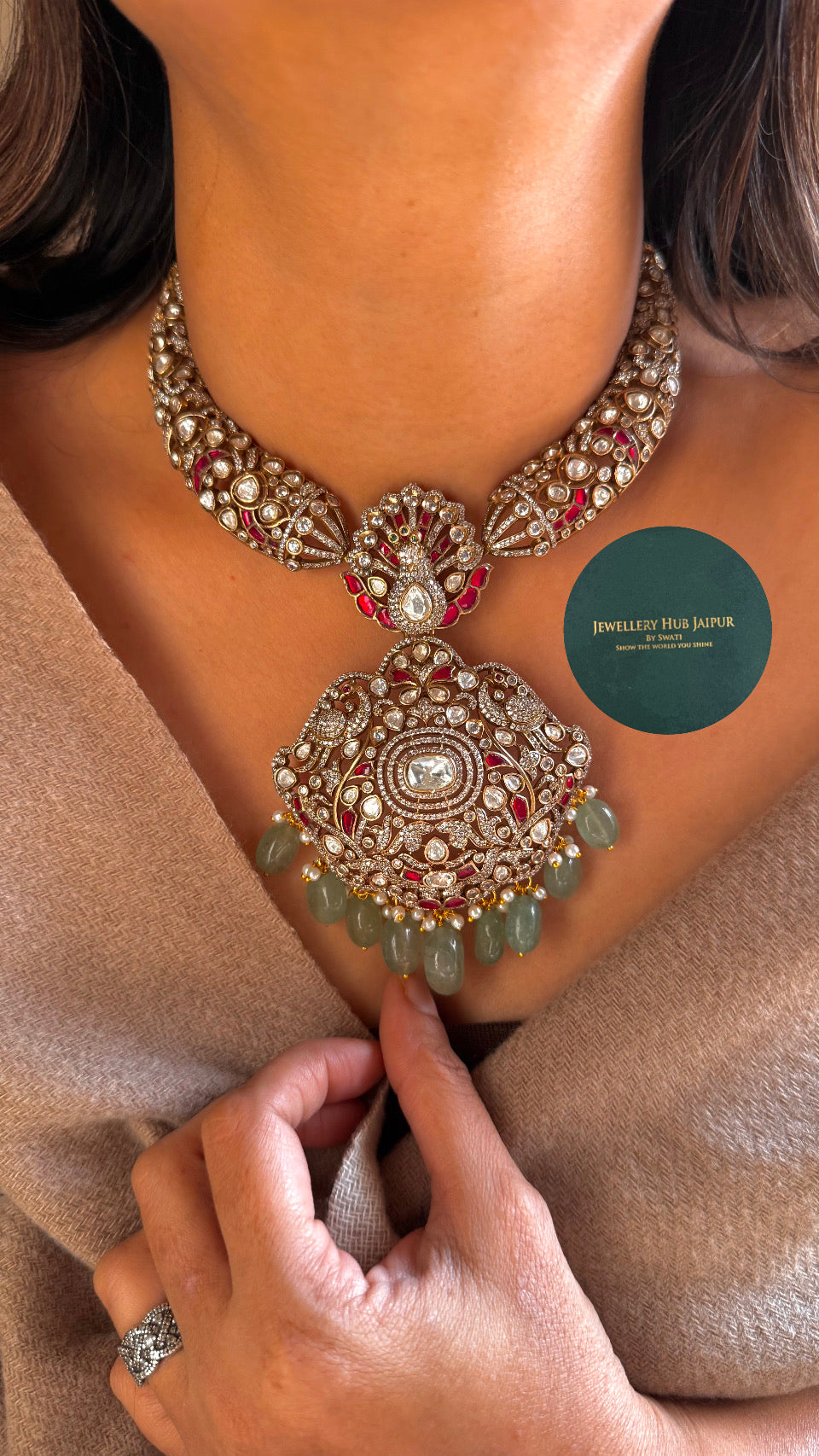 Amrapali inspired peacock heritage necklace set