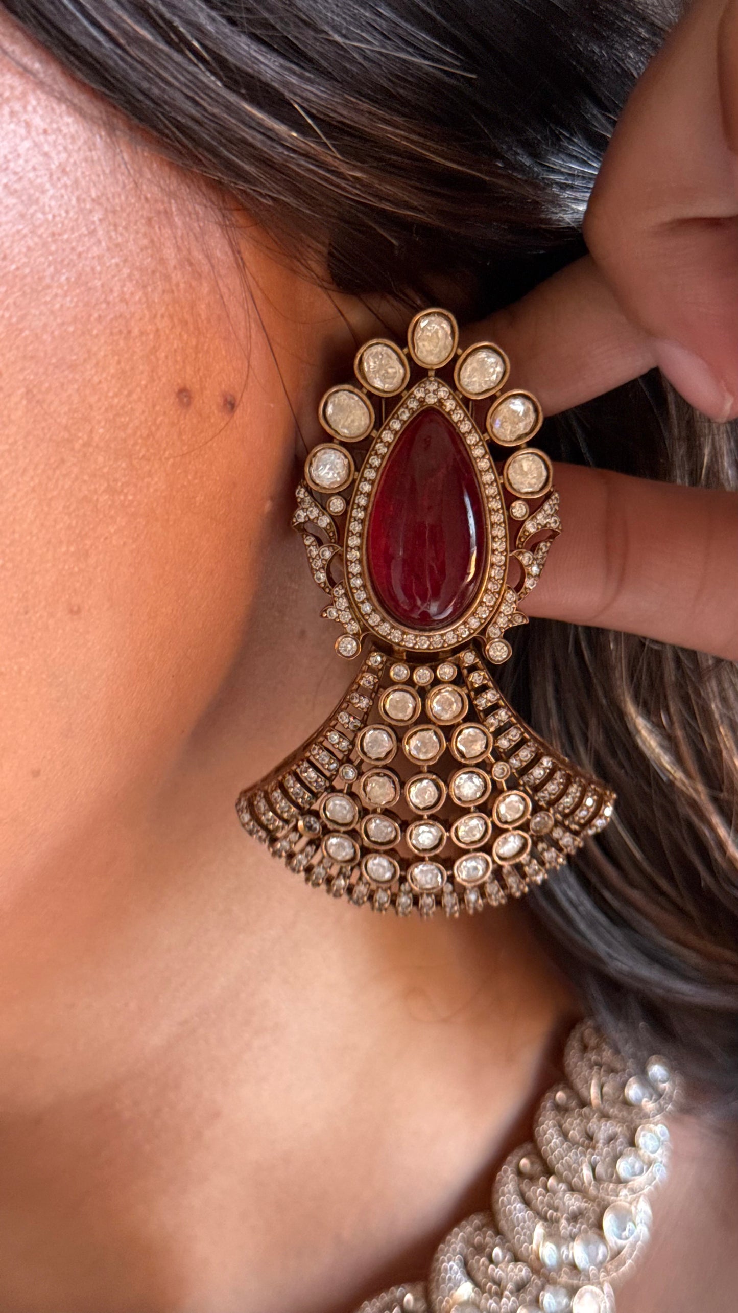 Ruby Victorian designer Collar Necklace