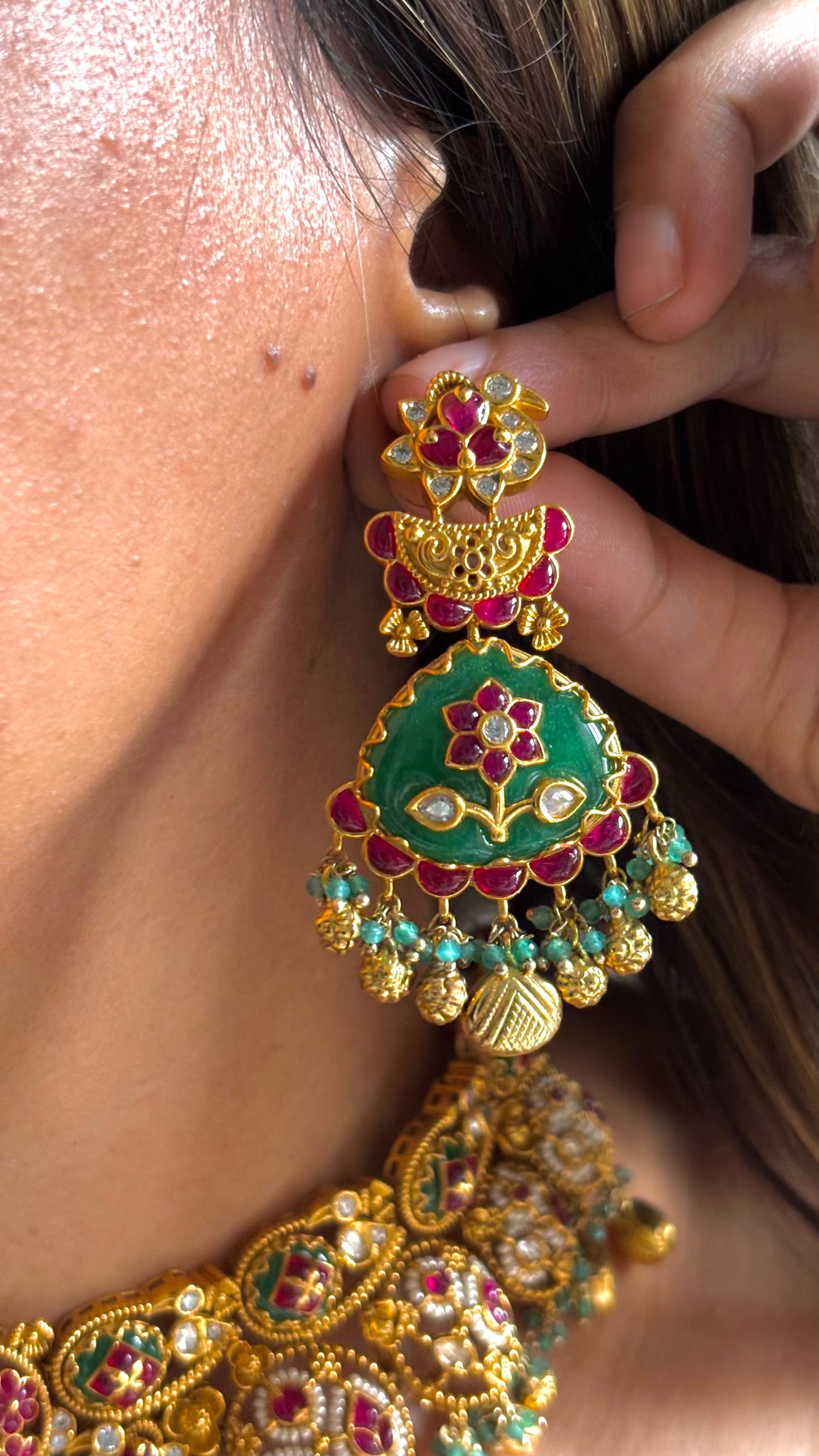Ruby & emerald pachi heritage Necklace