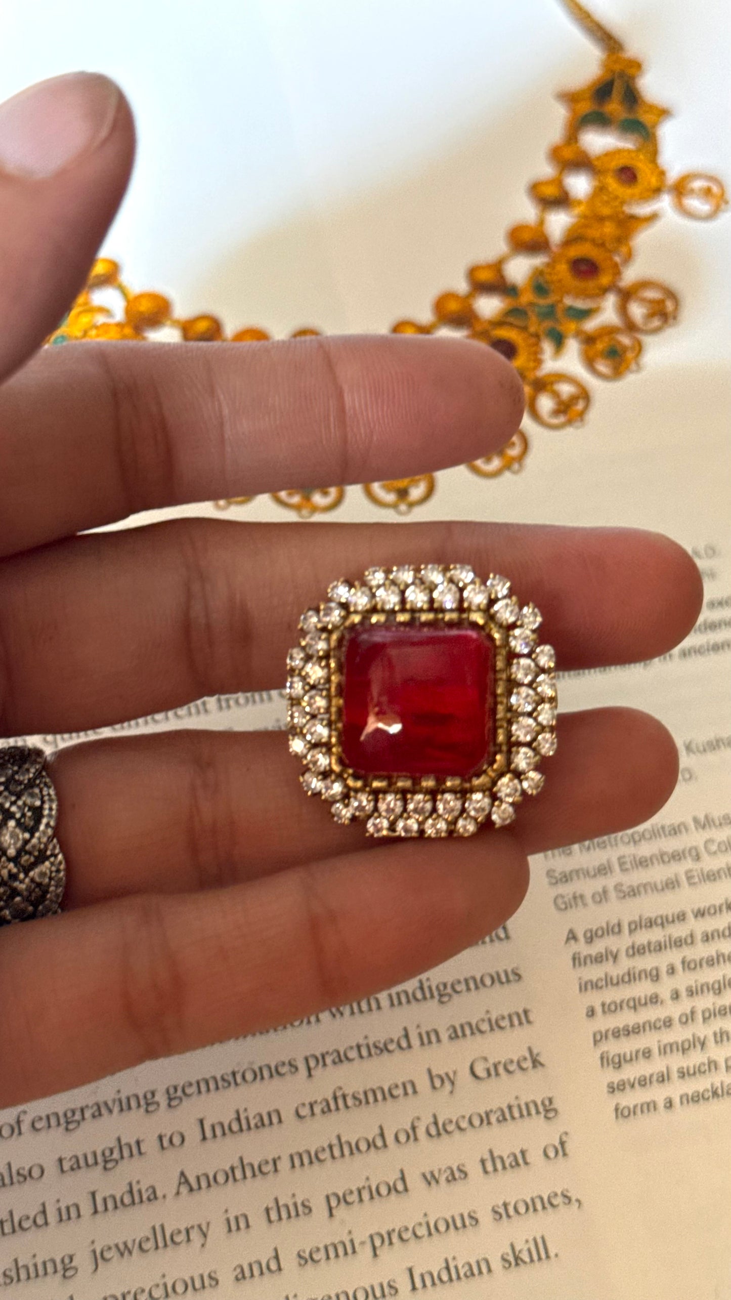 Ruby square moissanite Ring