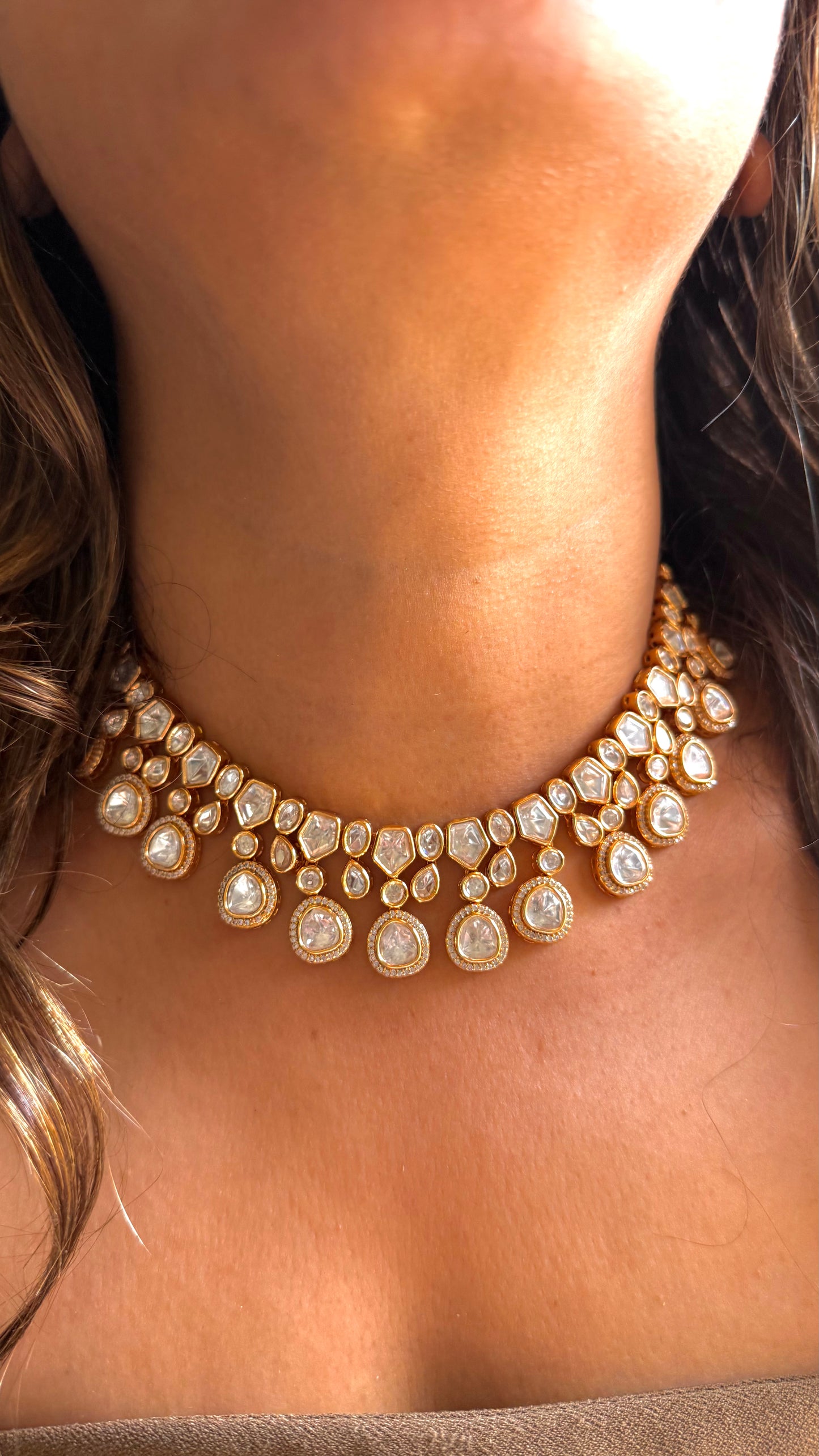 Polki Designer Collar Necklace