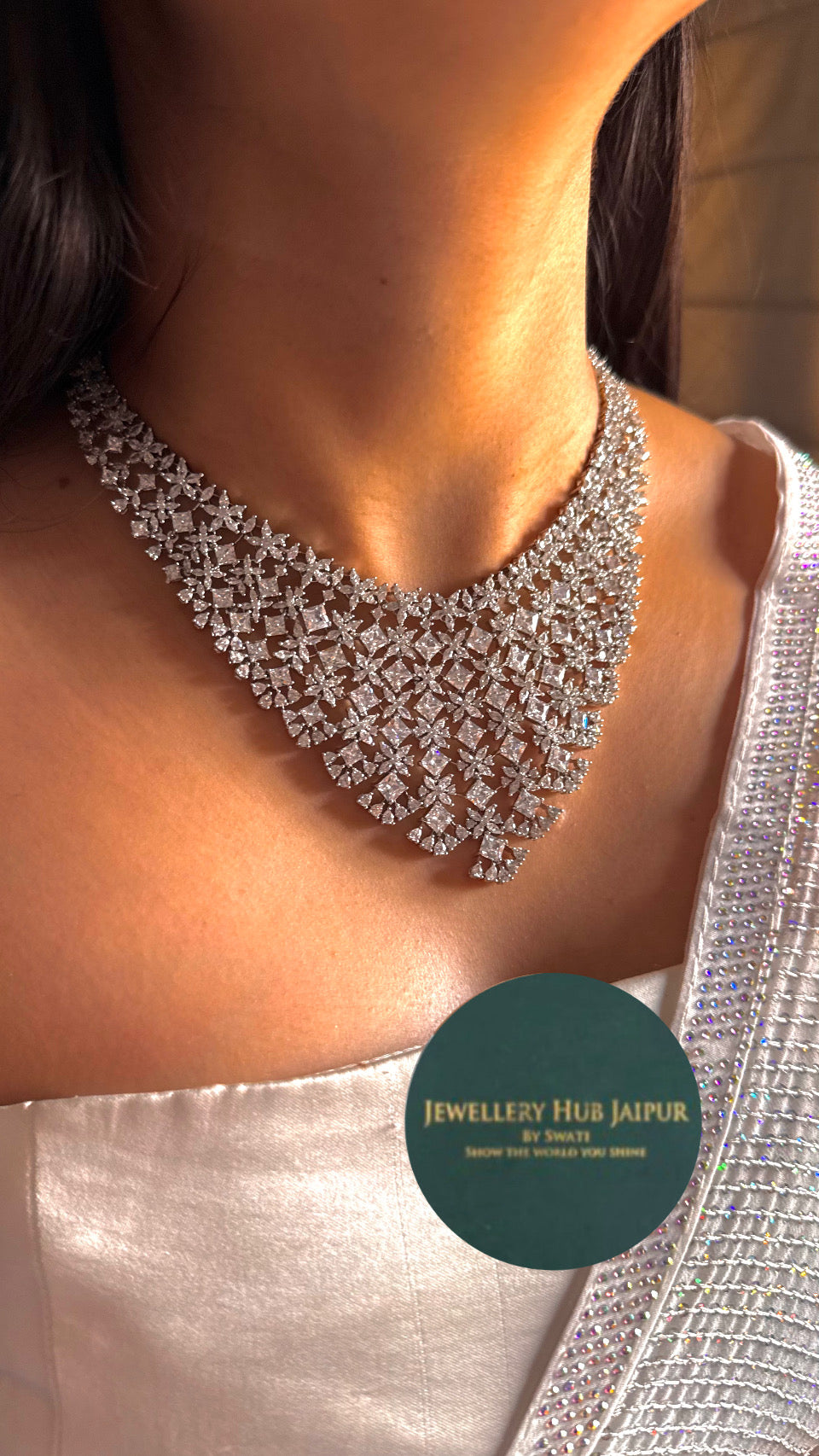 Designer cz diamond necklace