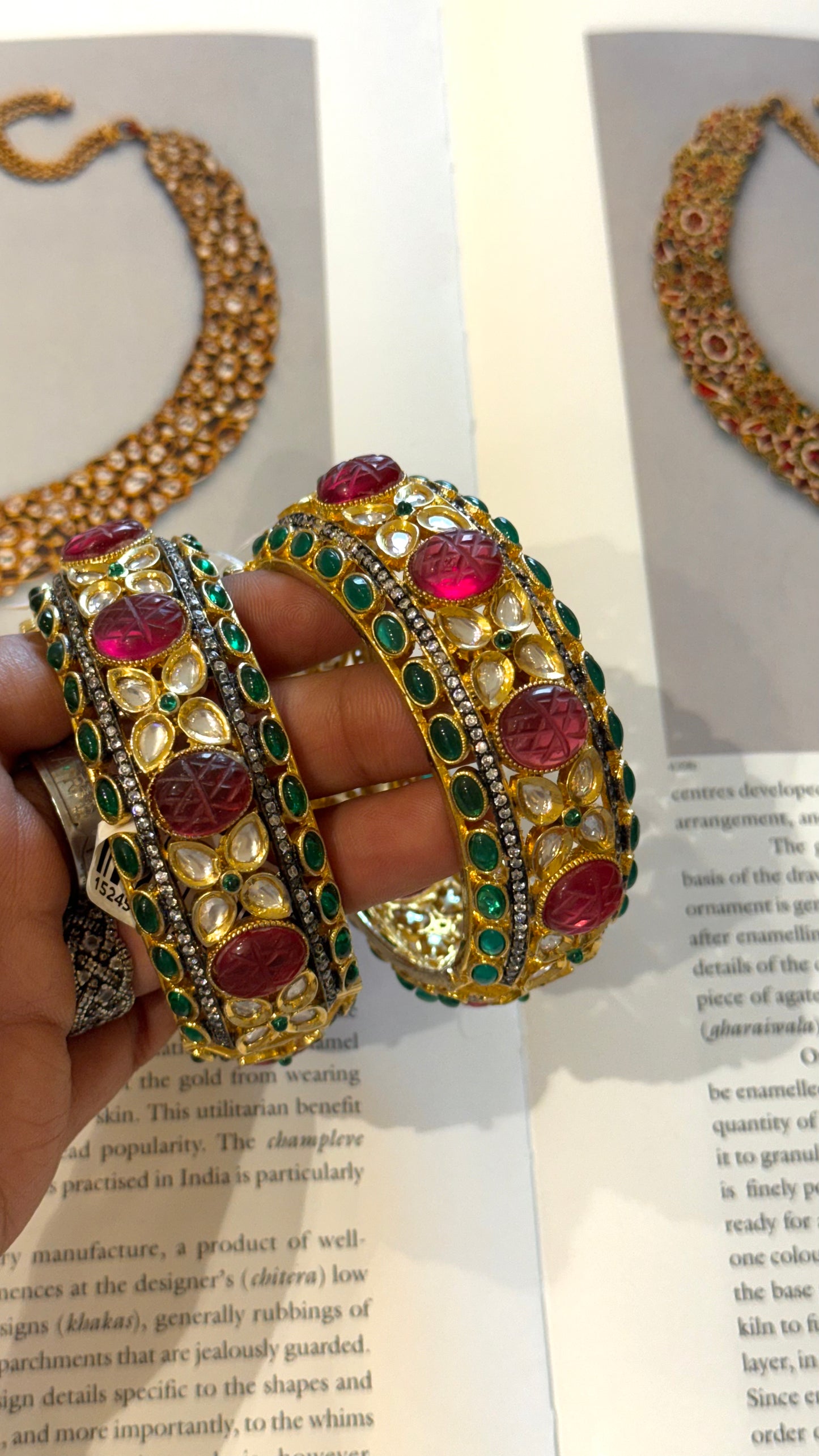 Ruby emerald real stones nakashi bangles