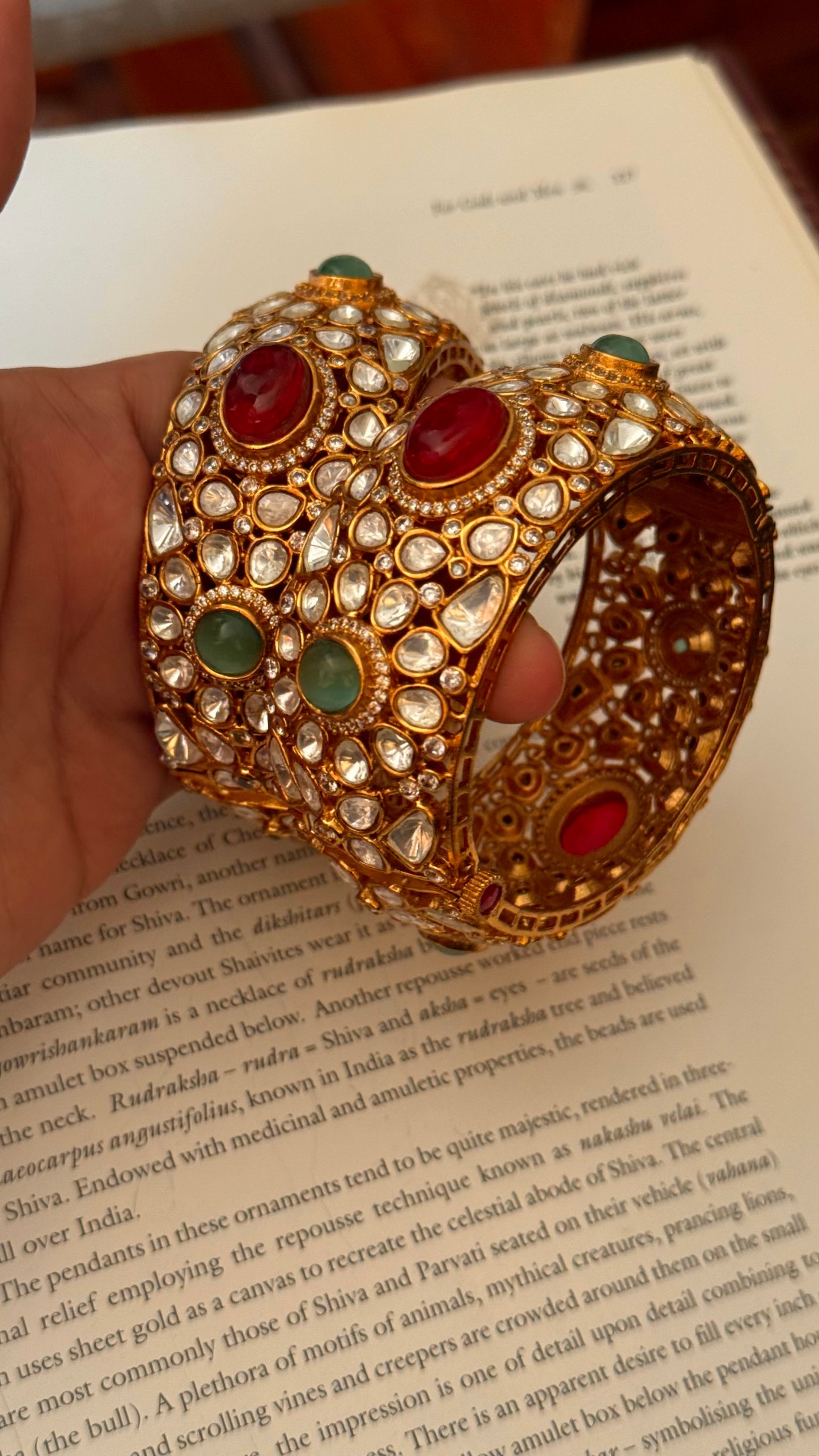 ruby and mint polki bangles