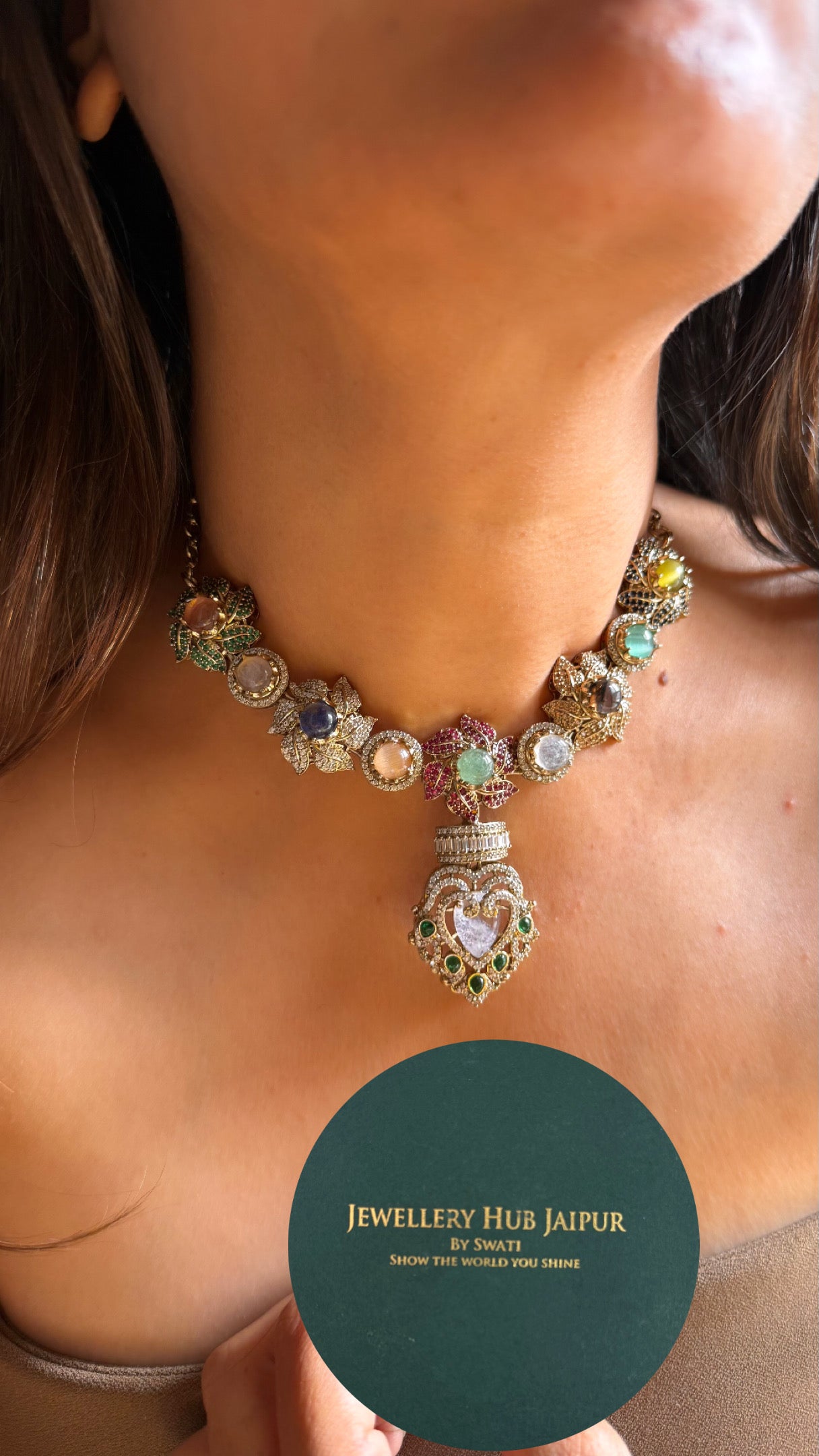 Sabyasachi inspired with natural stone designer Necklace