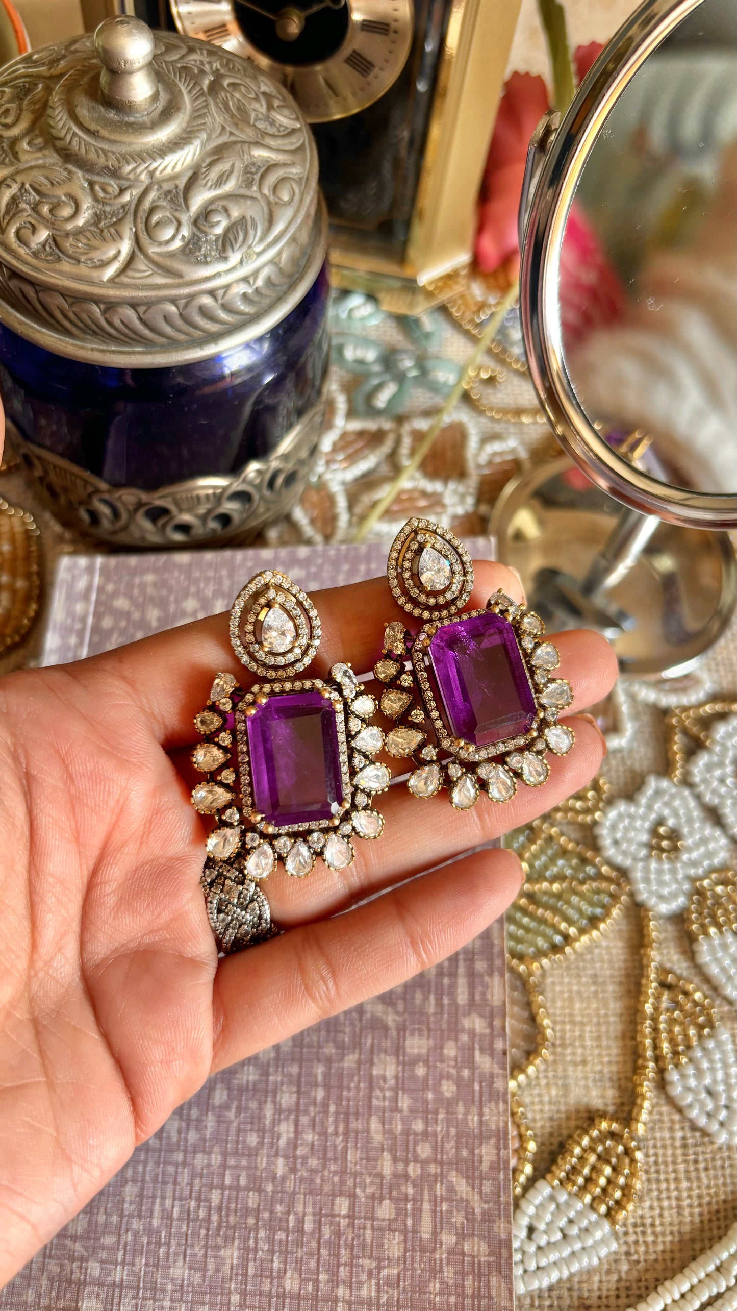 Preet Tanzanite necklace with earrings