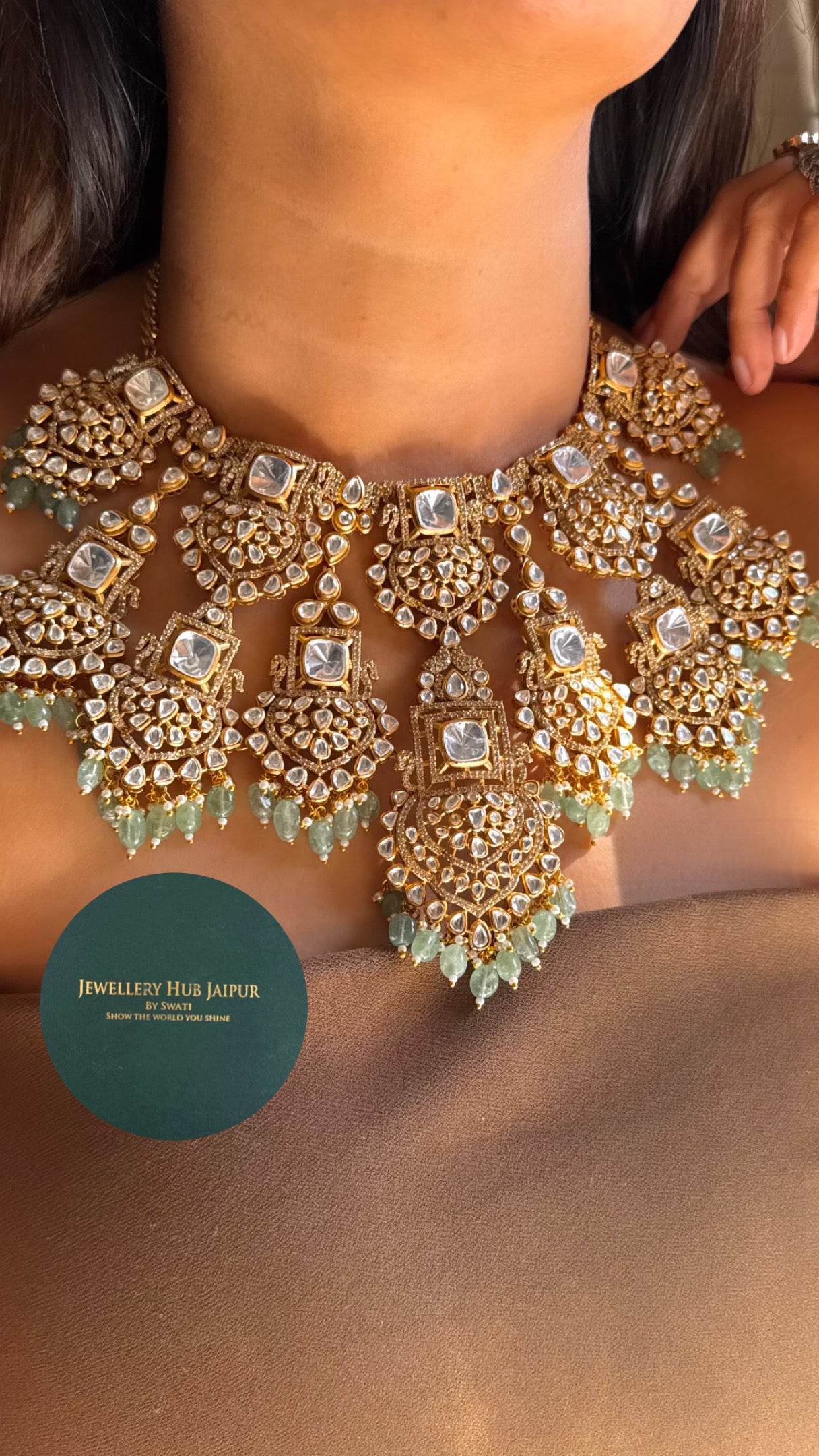 Heritage polki gold designer set with strawberry drops