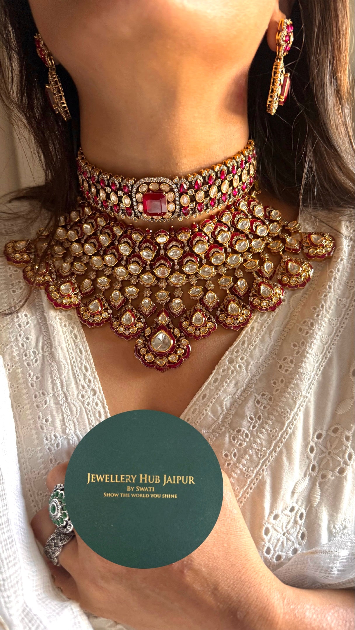 Ruby designer bridal necklace combo