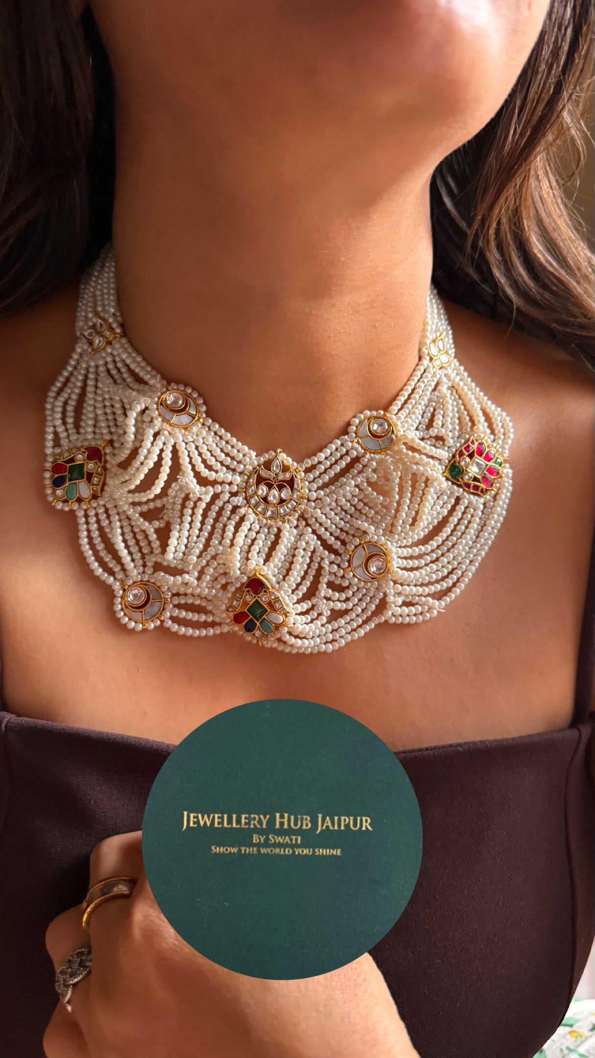 Paachi kundan designer pearl necklace