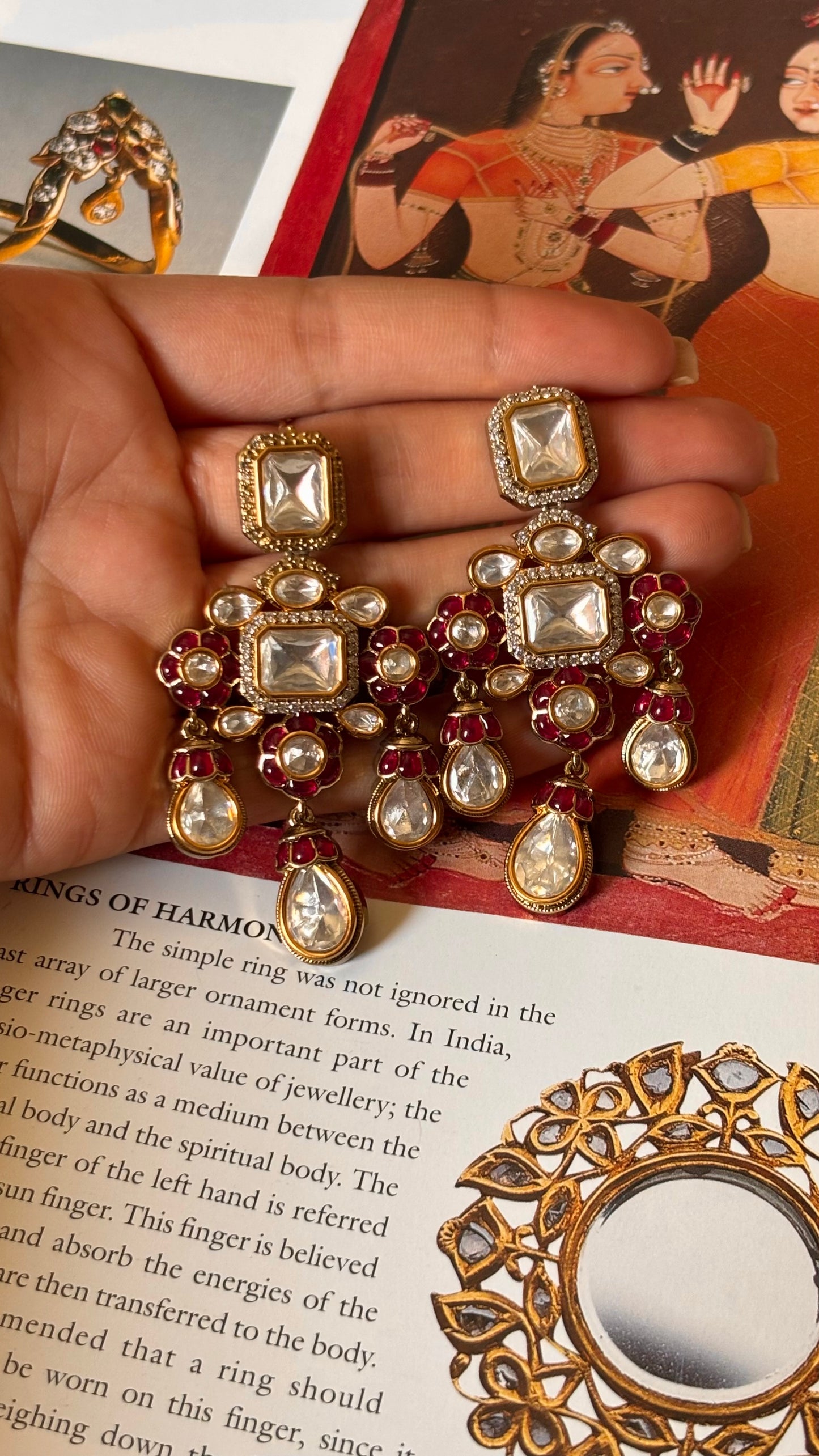 Vintage ruby Moissanite Earrings
