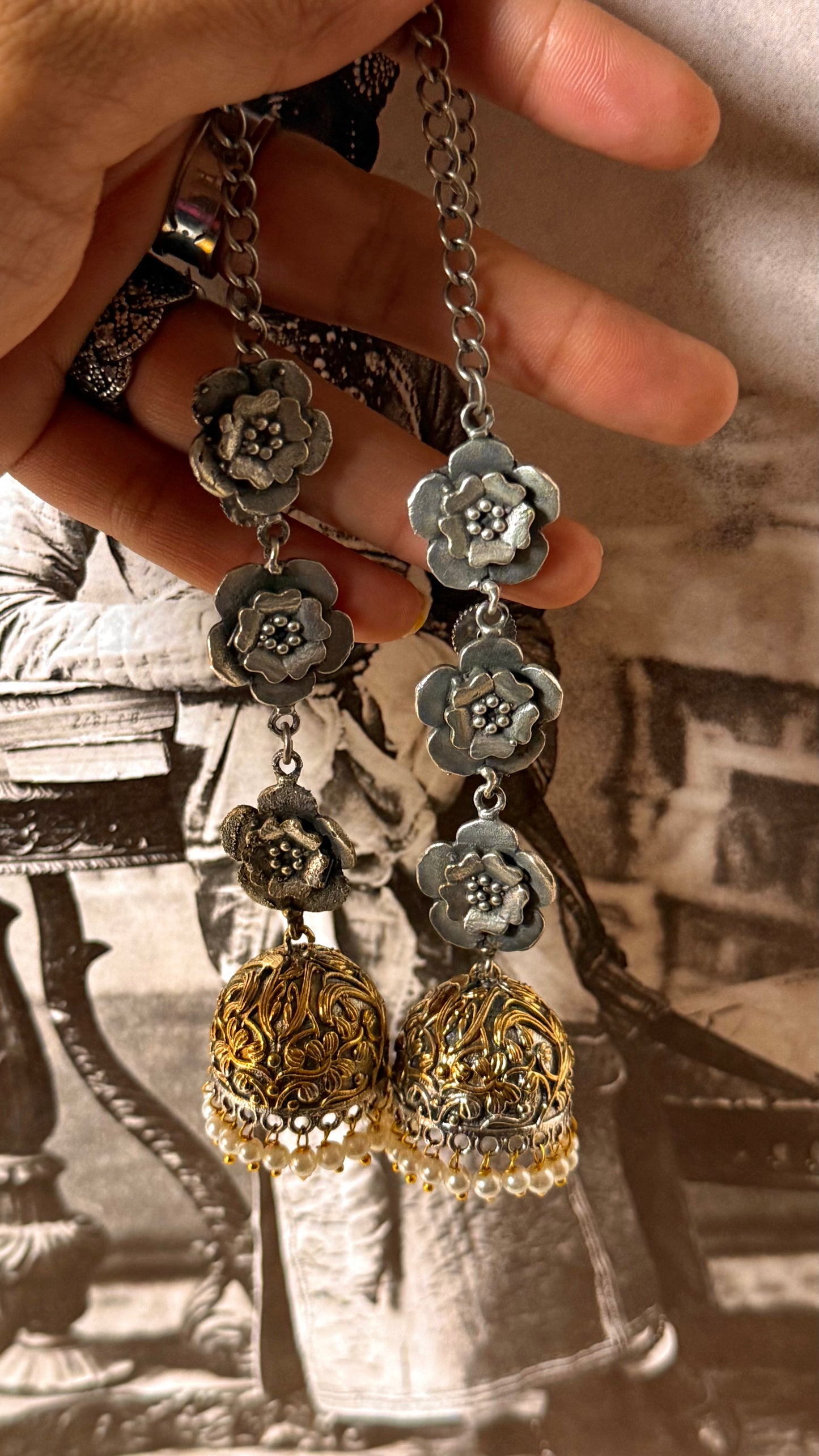 Jhalar floral karbi tribal earrings