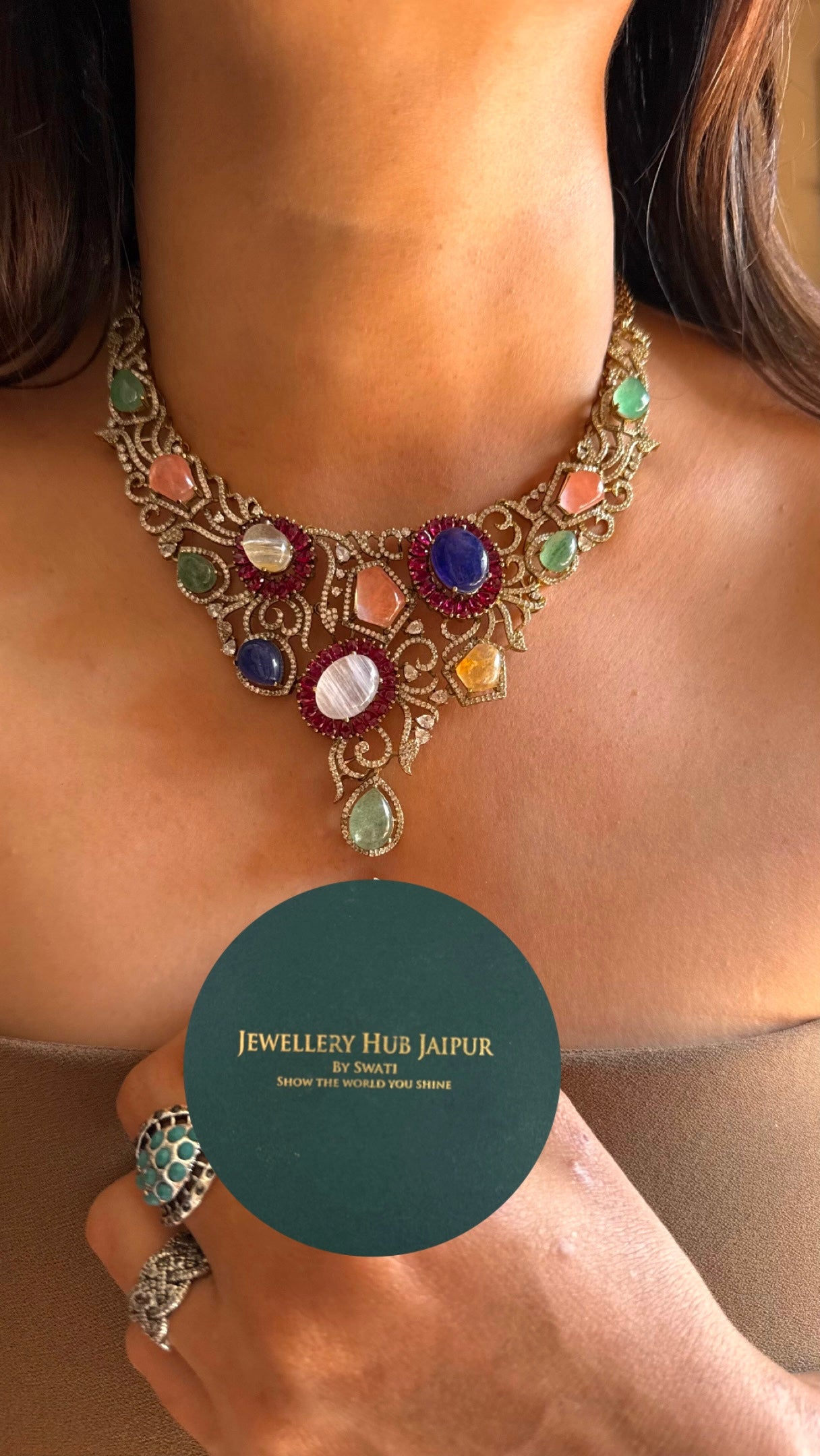 Sabyasachi inspired mix polki Necklace