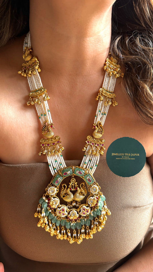 Peacock inspired heritage rani haar