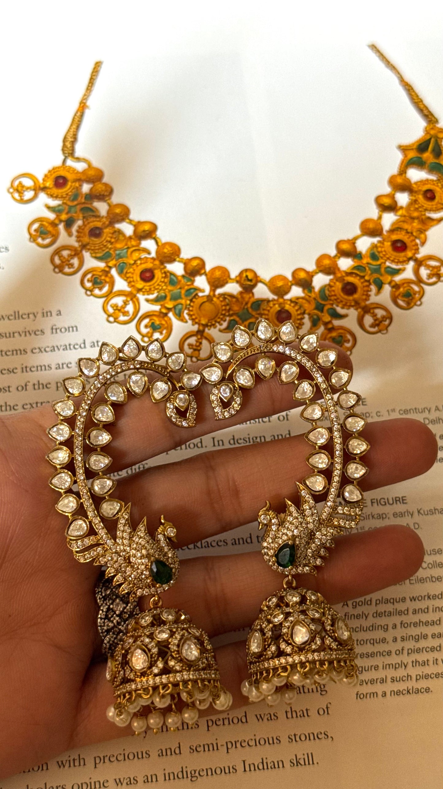 Emerald peacock inspired earcuff