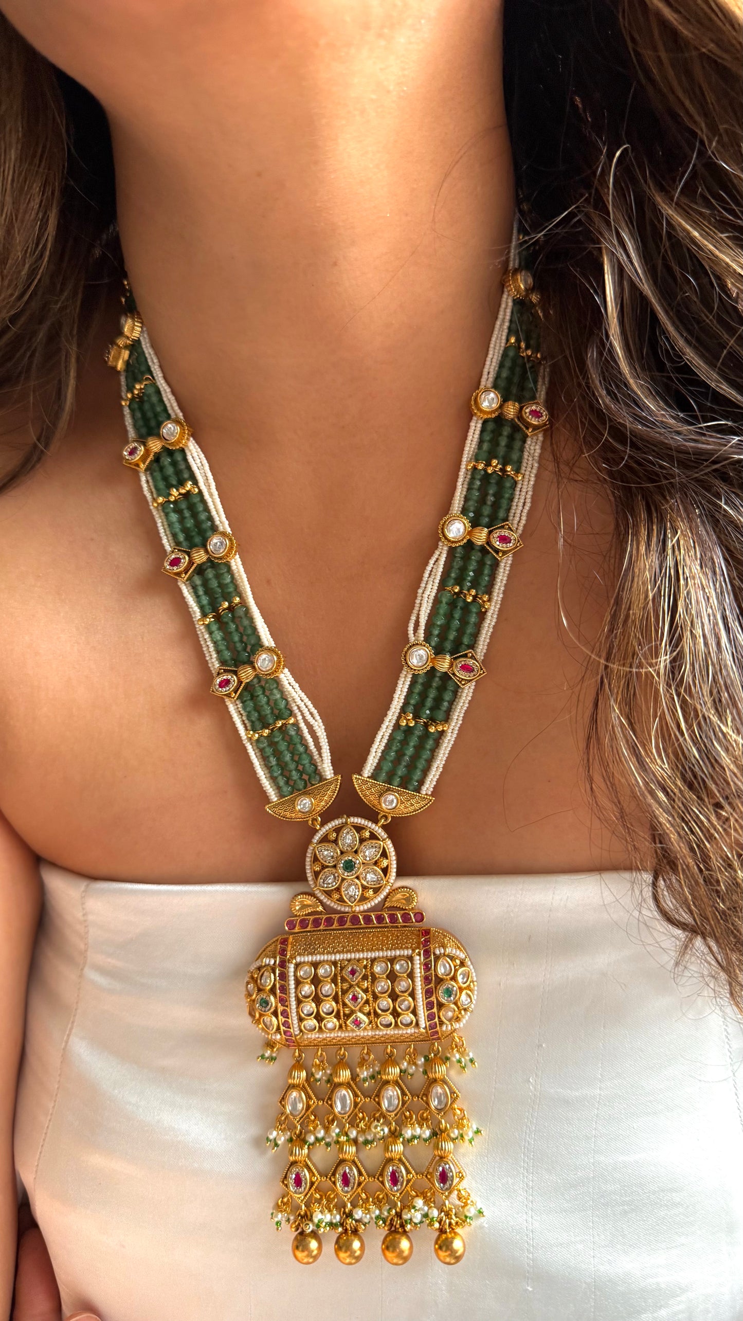 Rajwada Pachi long necklace