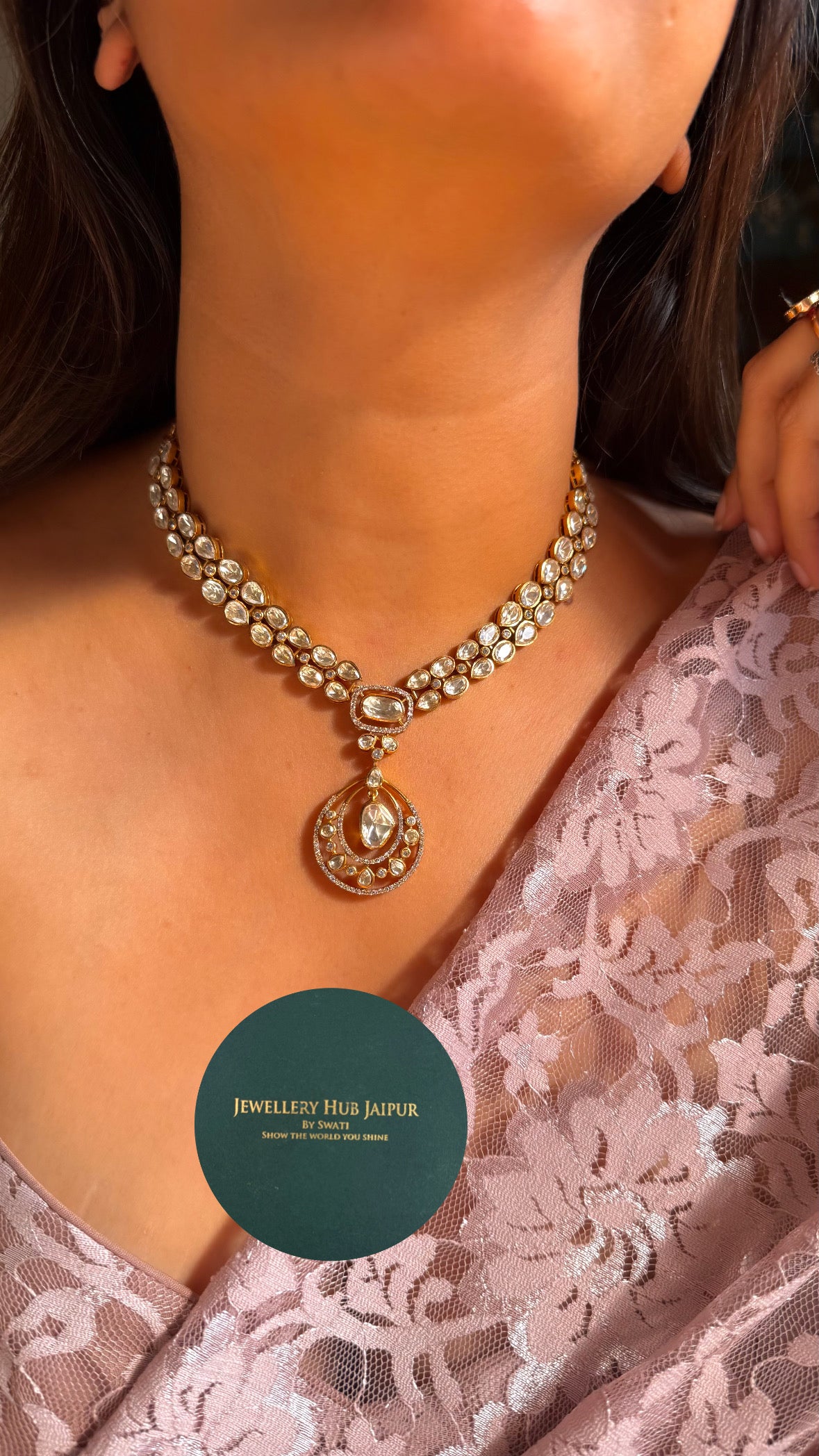 Real moissanite (Peeli polki set)