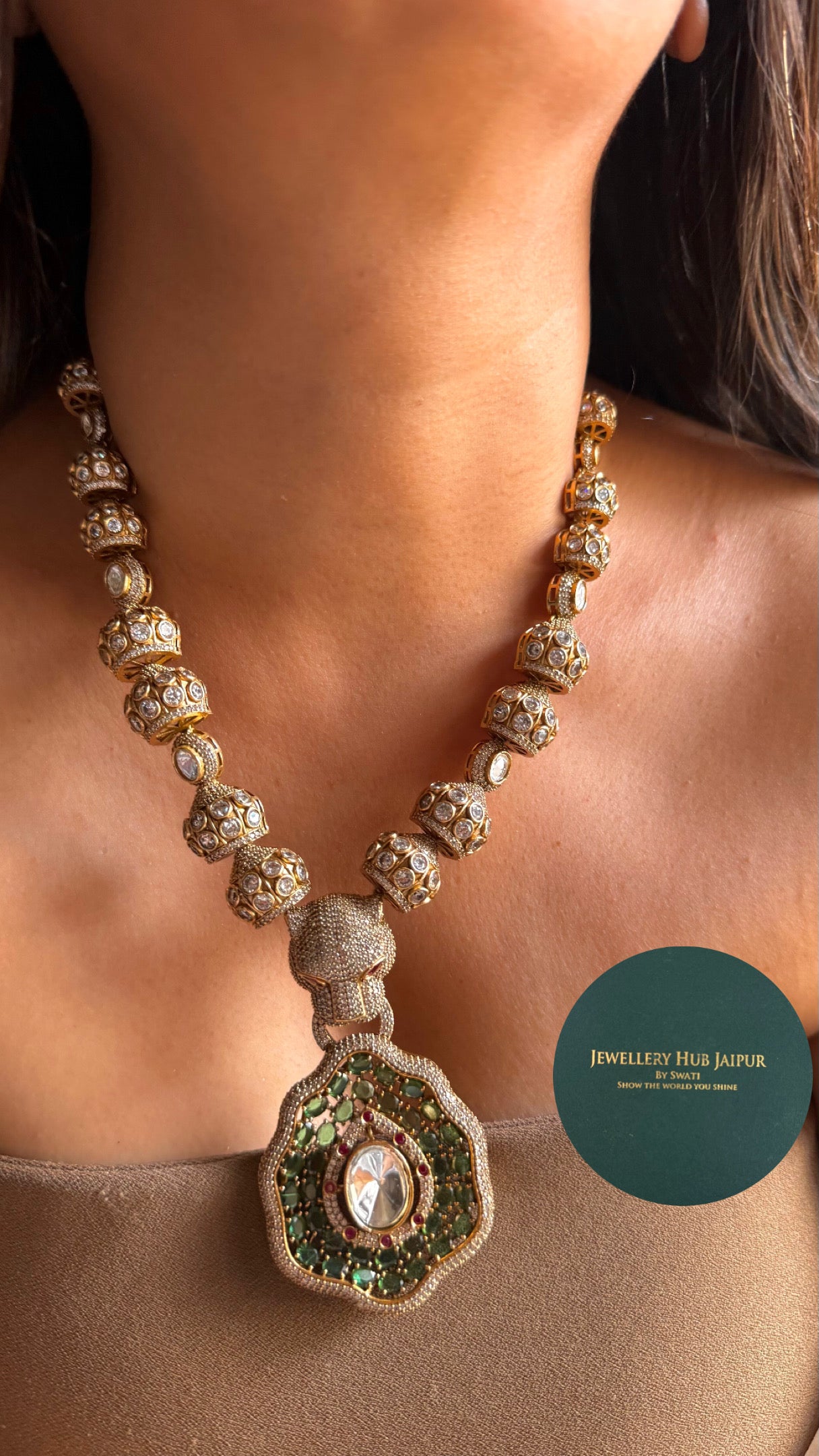 Sabhyasachi inspired leopard face designer Necklace