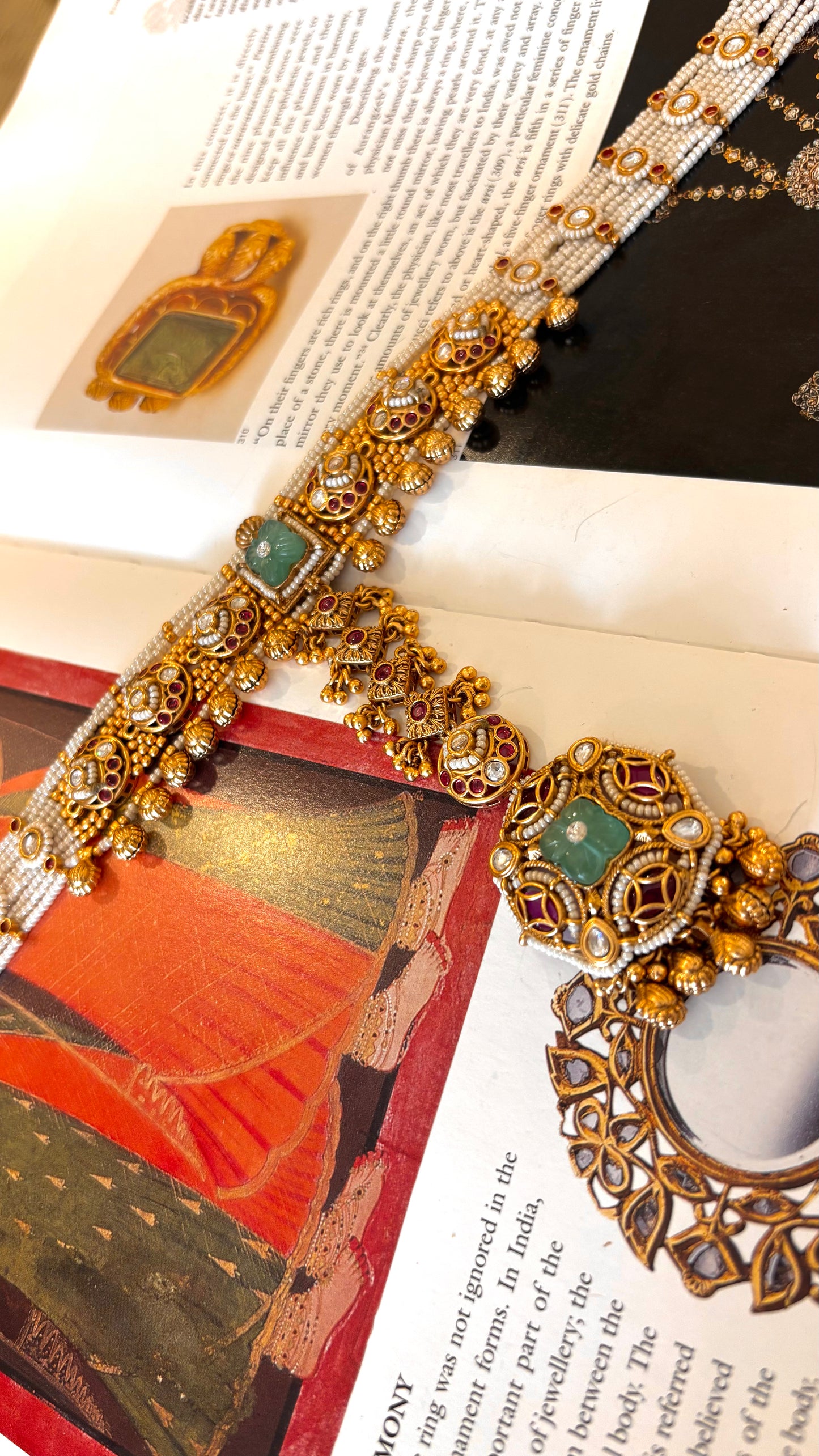 Mint inlay rajwada Mathapatti with maangtika