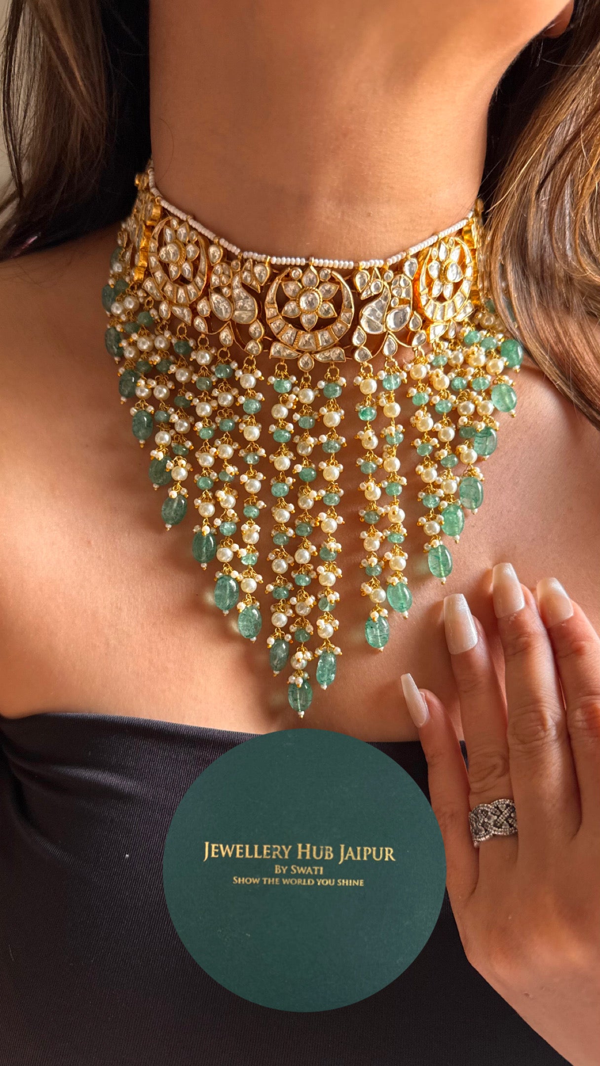 Mint sunheri chaand swarnkanthi Necklace