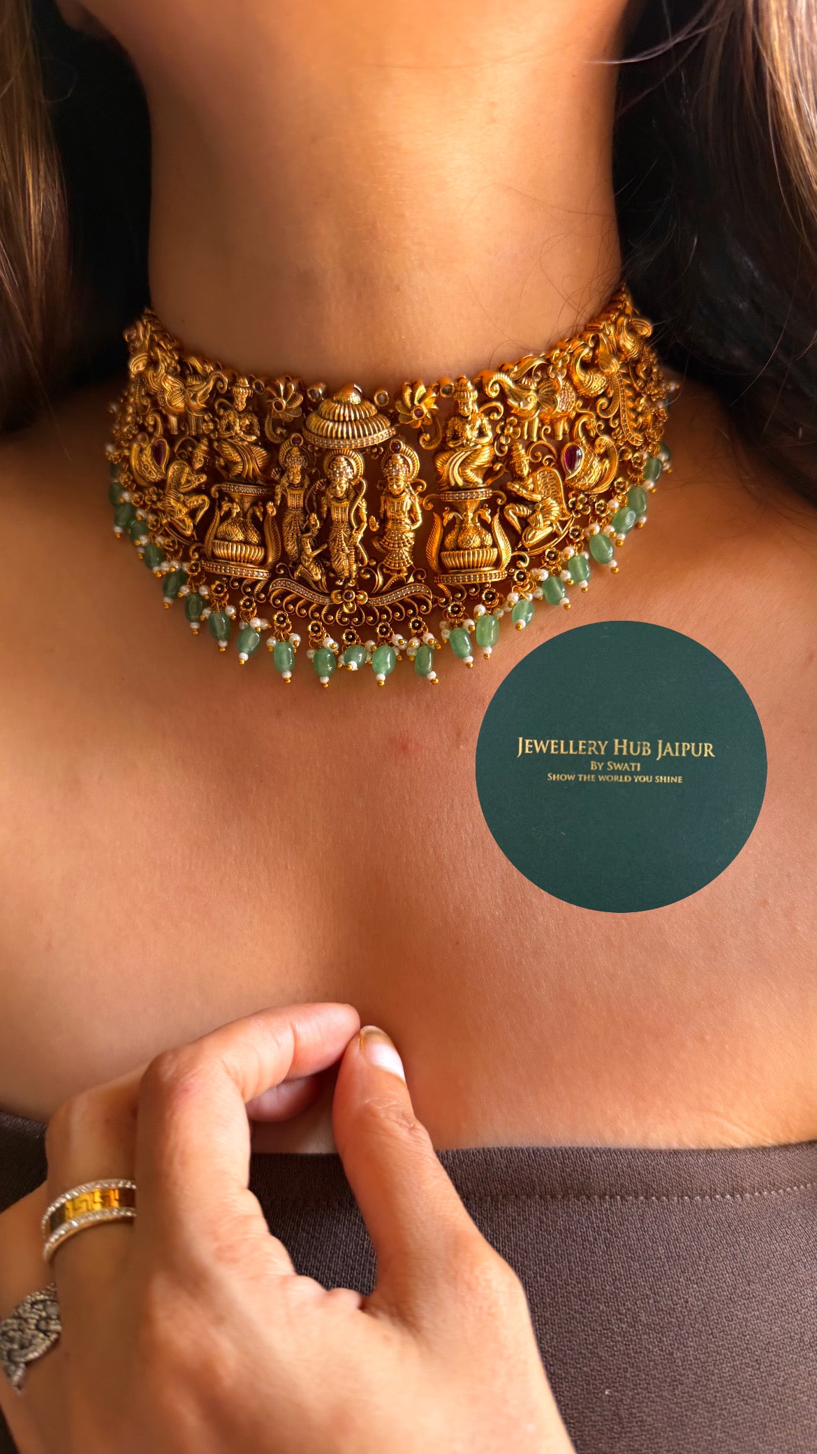 Lord ram and goddess sita inspired by Ramayan choker set