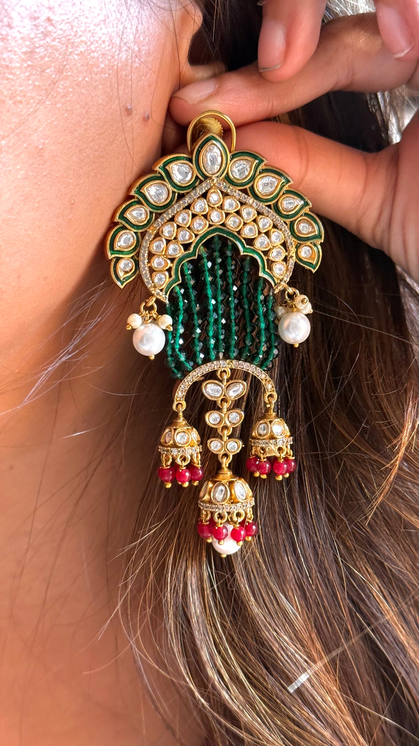 Meenakari Crown dangler with jhumki detailing