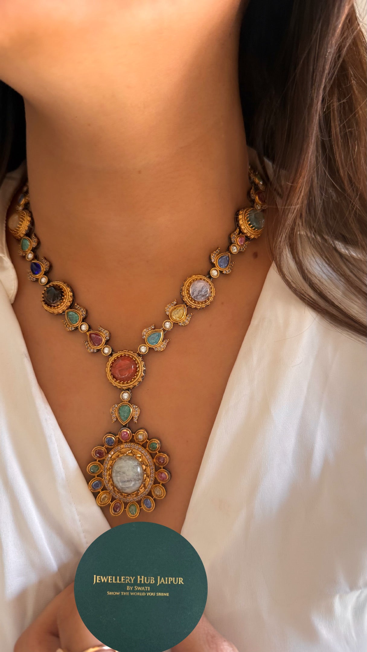 Vintage Polish sabyasachi inspired cocktail necklace