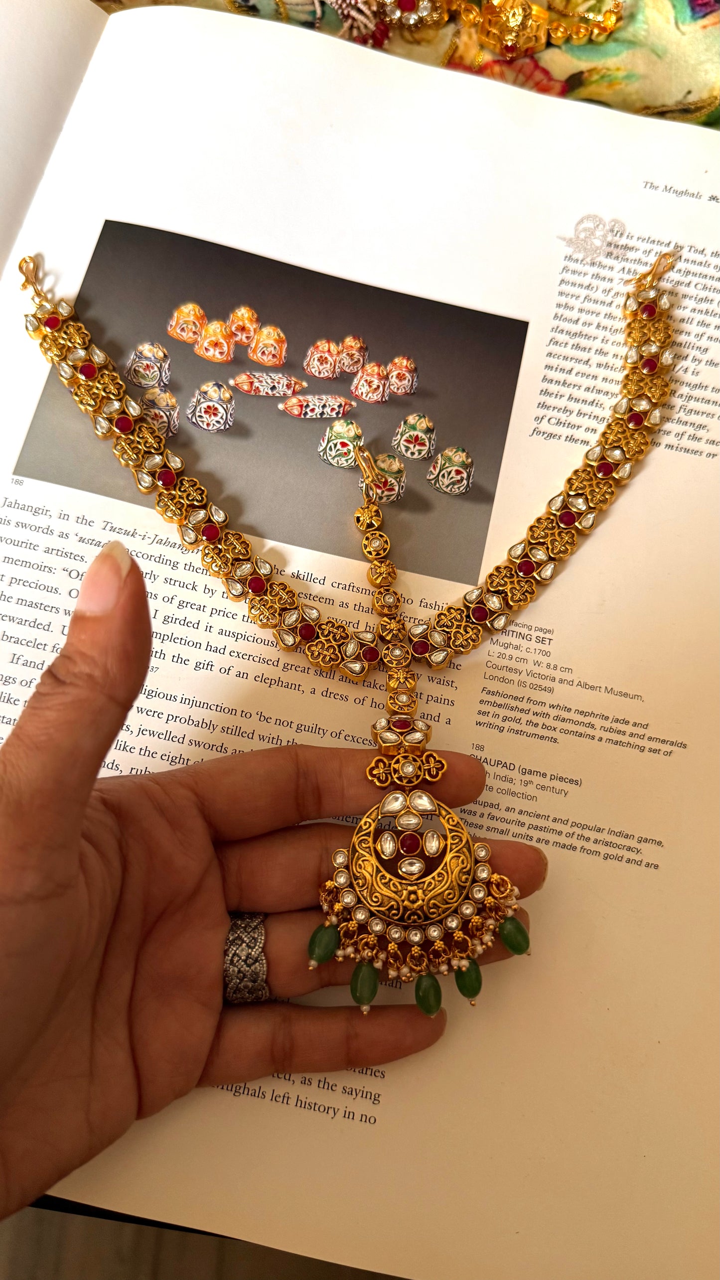 Ruby & emerald with strawberry drops bridal  Necklace (complete combo)