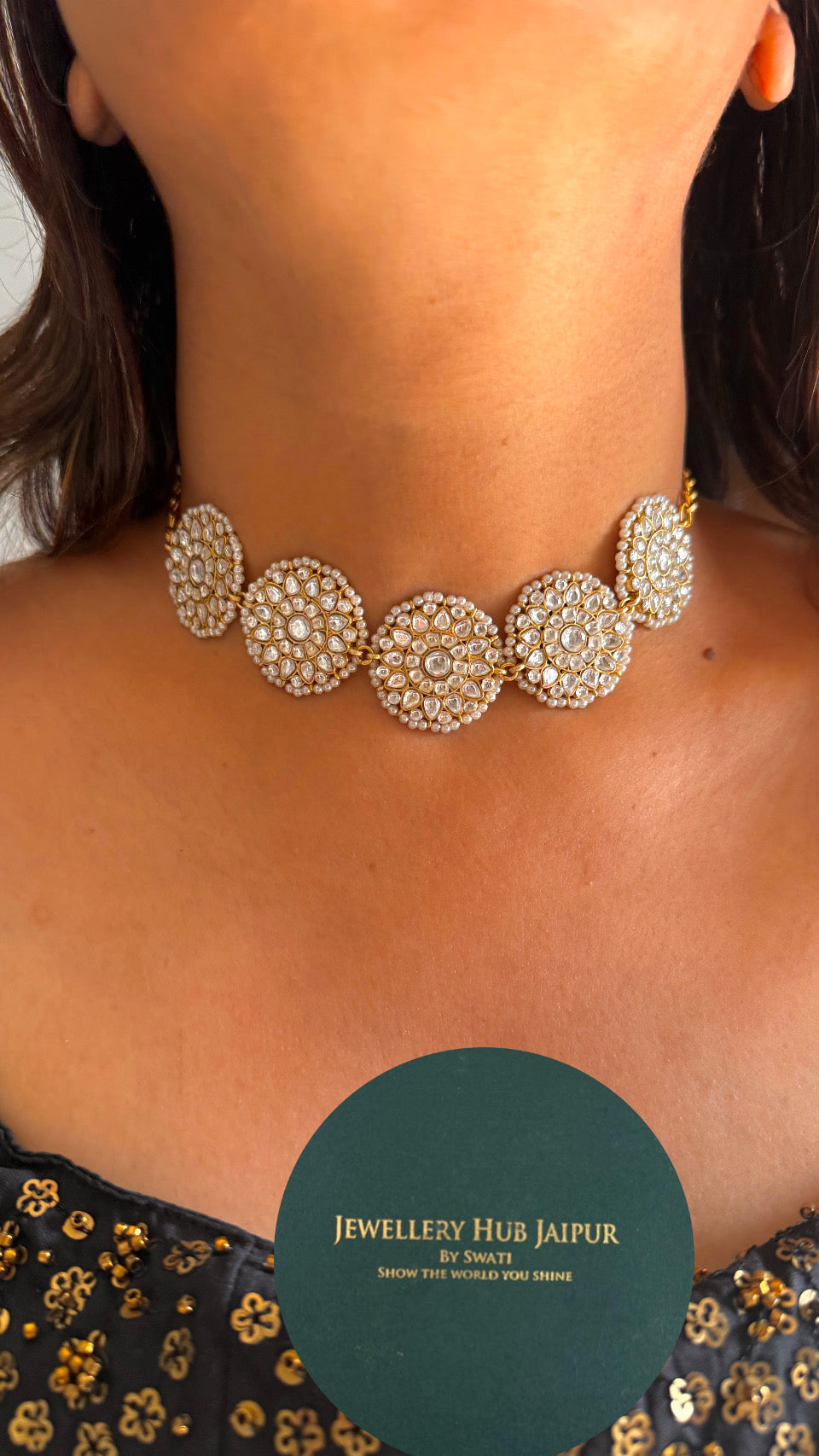 Paachi kundan intricate work choker