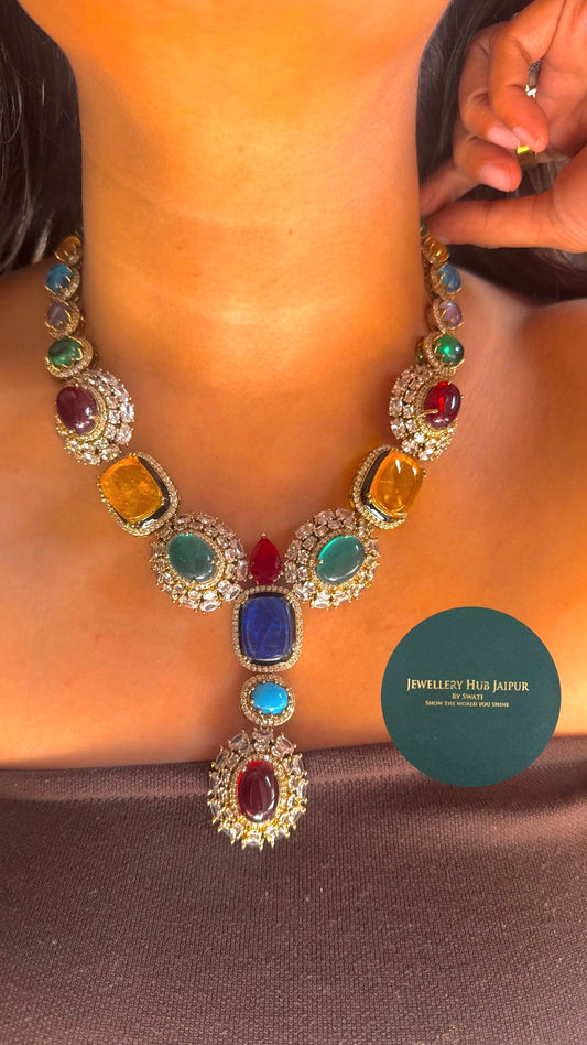Sabyasachi inspired multi coloured designer necklace