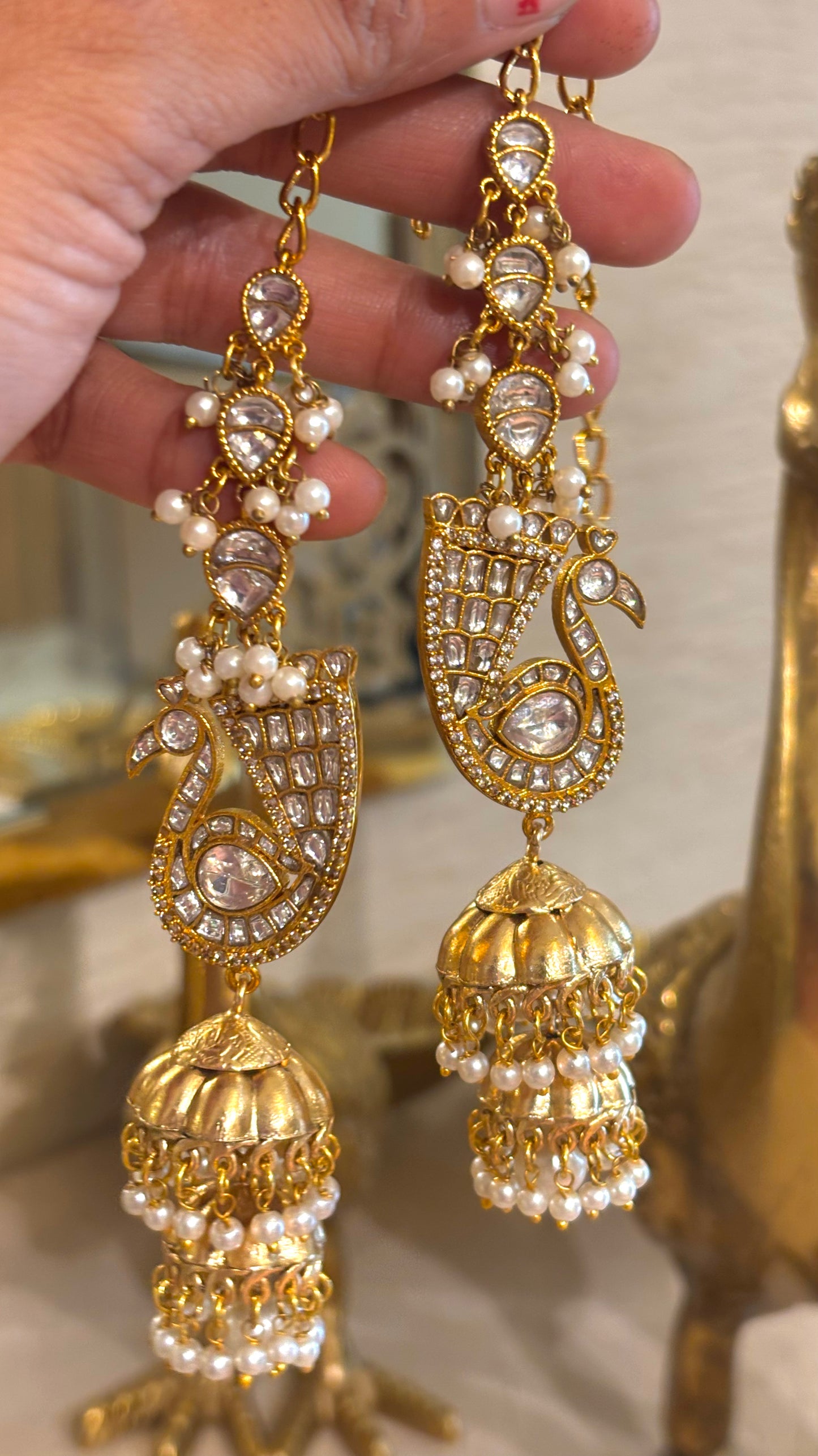 Emerald Rani Pink Jhumki