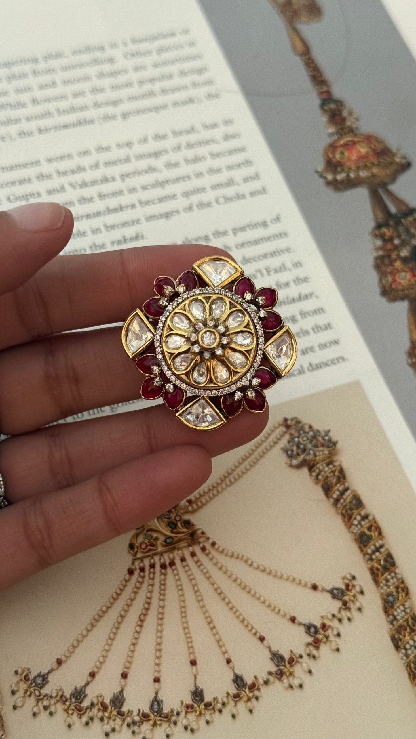 Ruby moissanite victorian ring