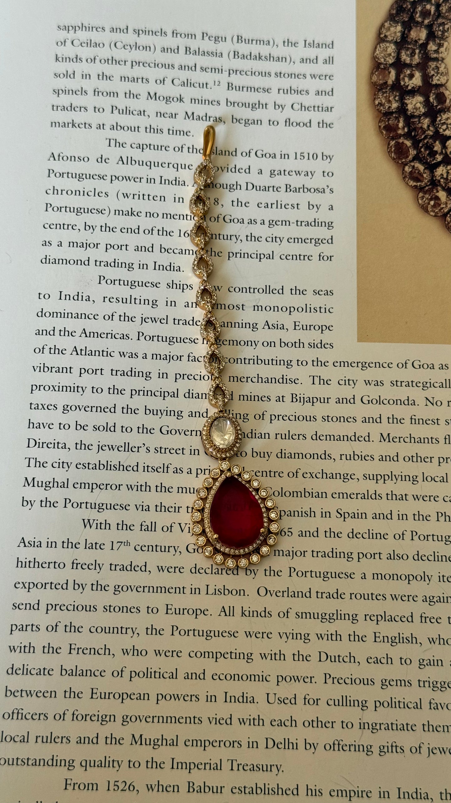 Ruby tear drop polki maangtika