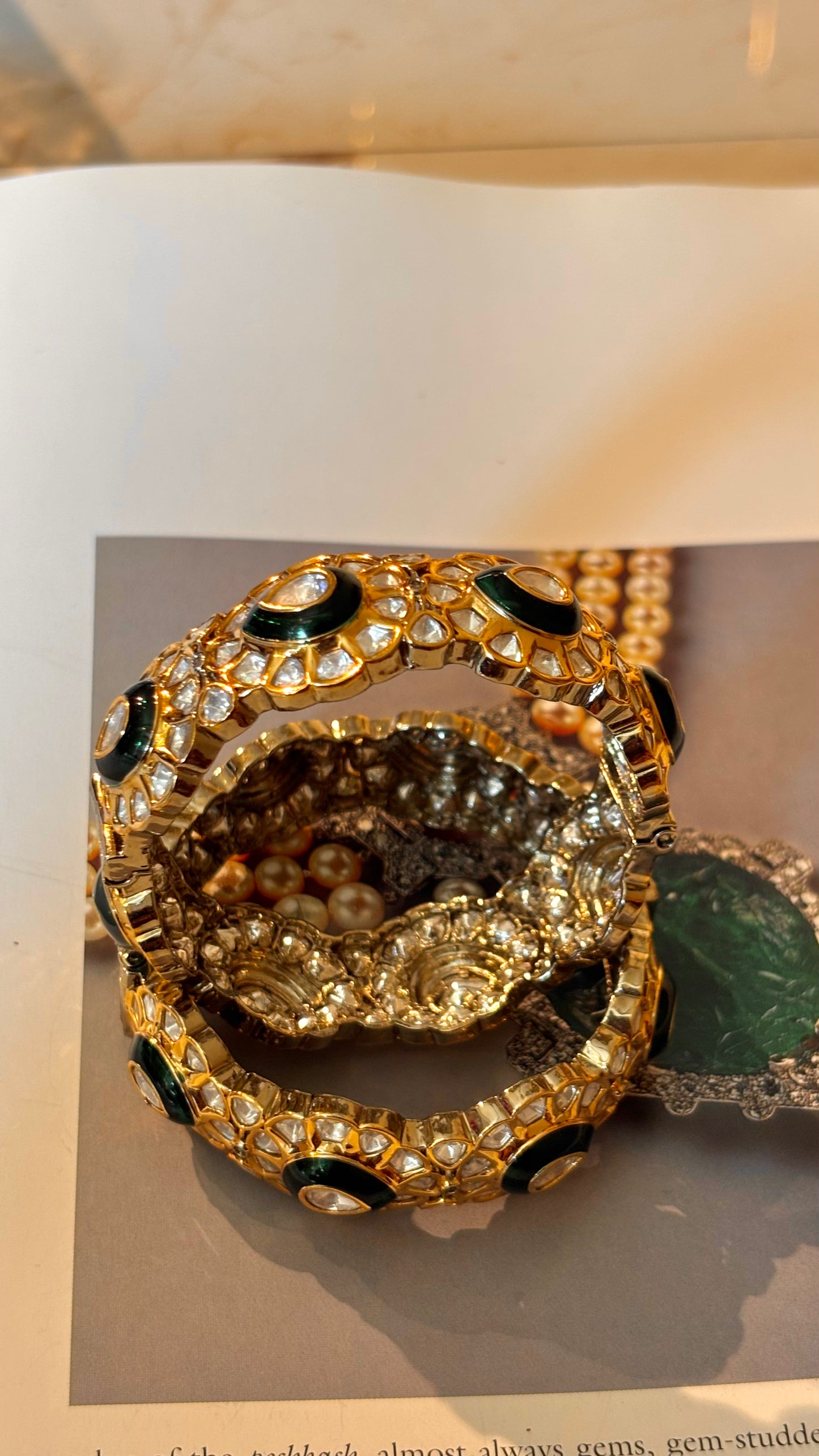 Meenakari polki drop bangles