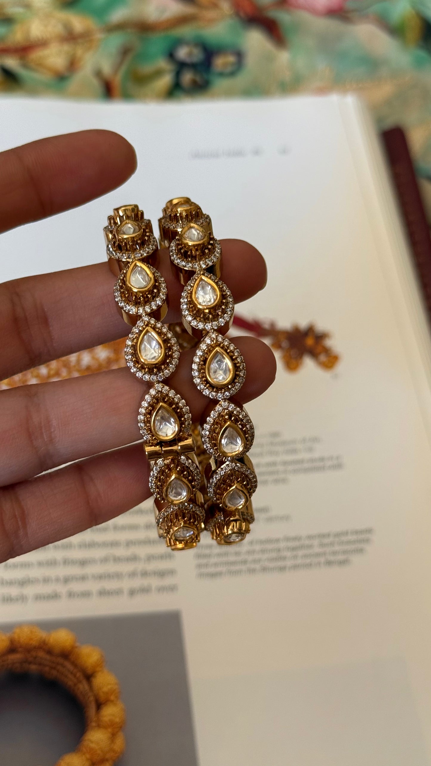 Tear drop moissanite Victorian bangles