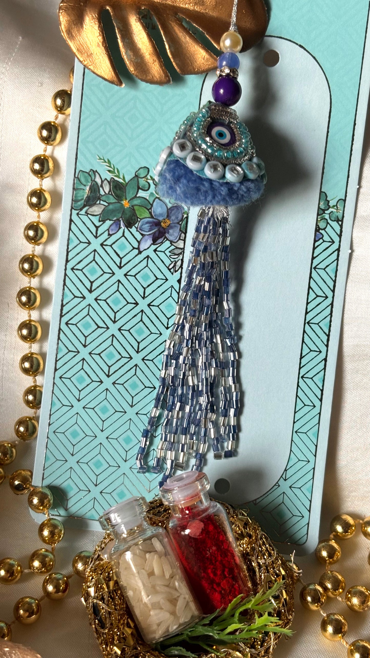Evil eye lumba Rakhi for bhabhi ( shipping will be extra )