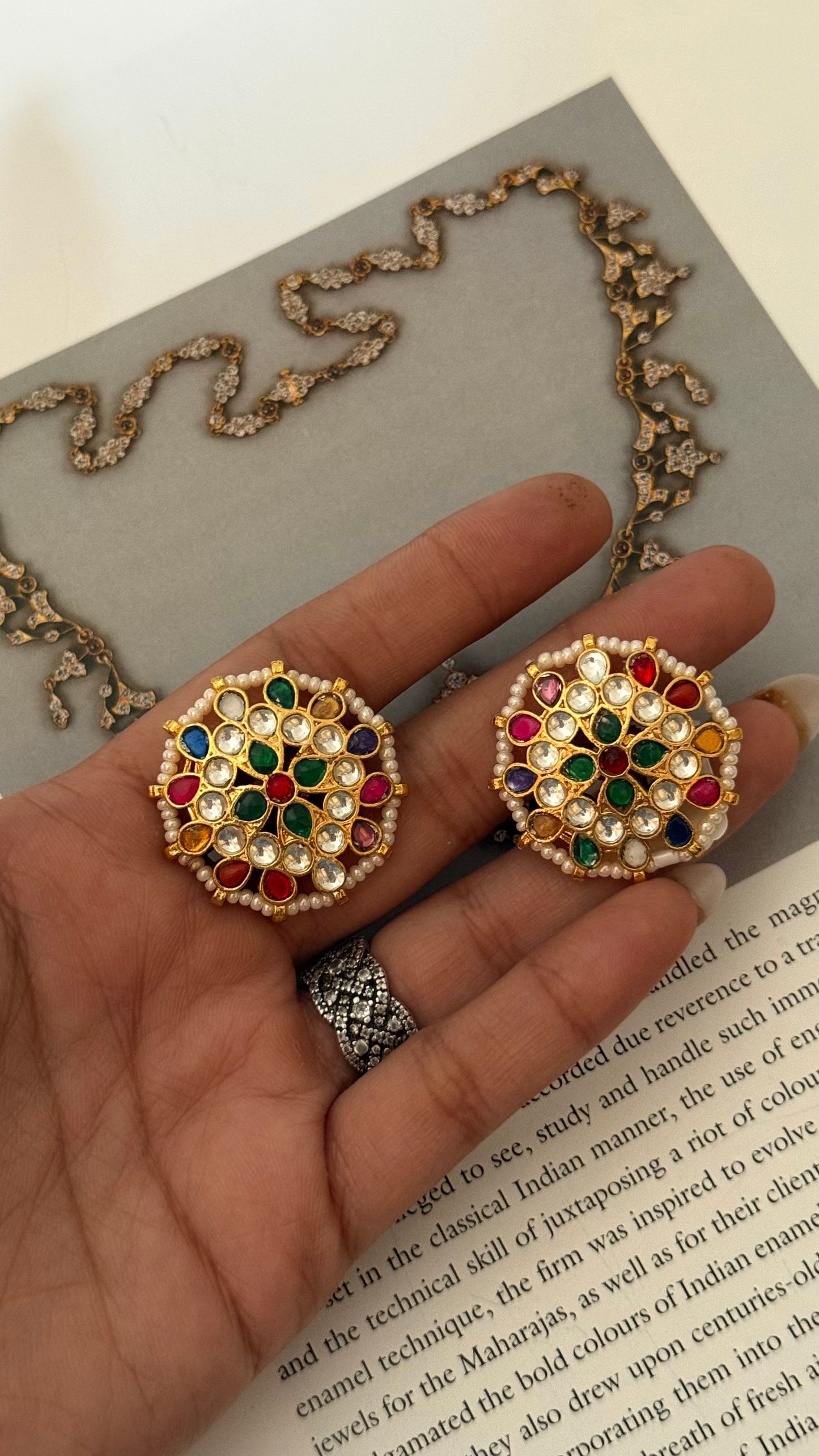 Navratna heritage studs