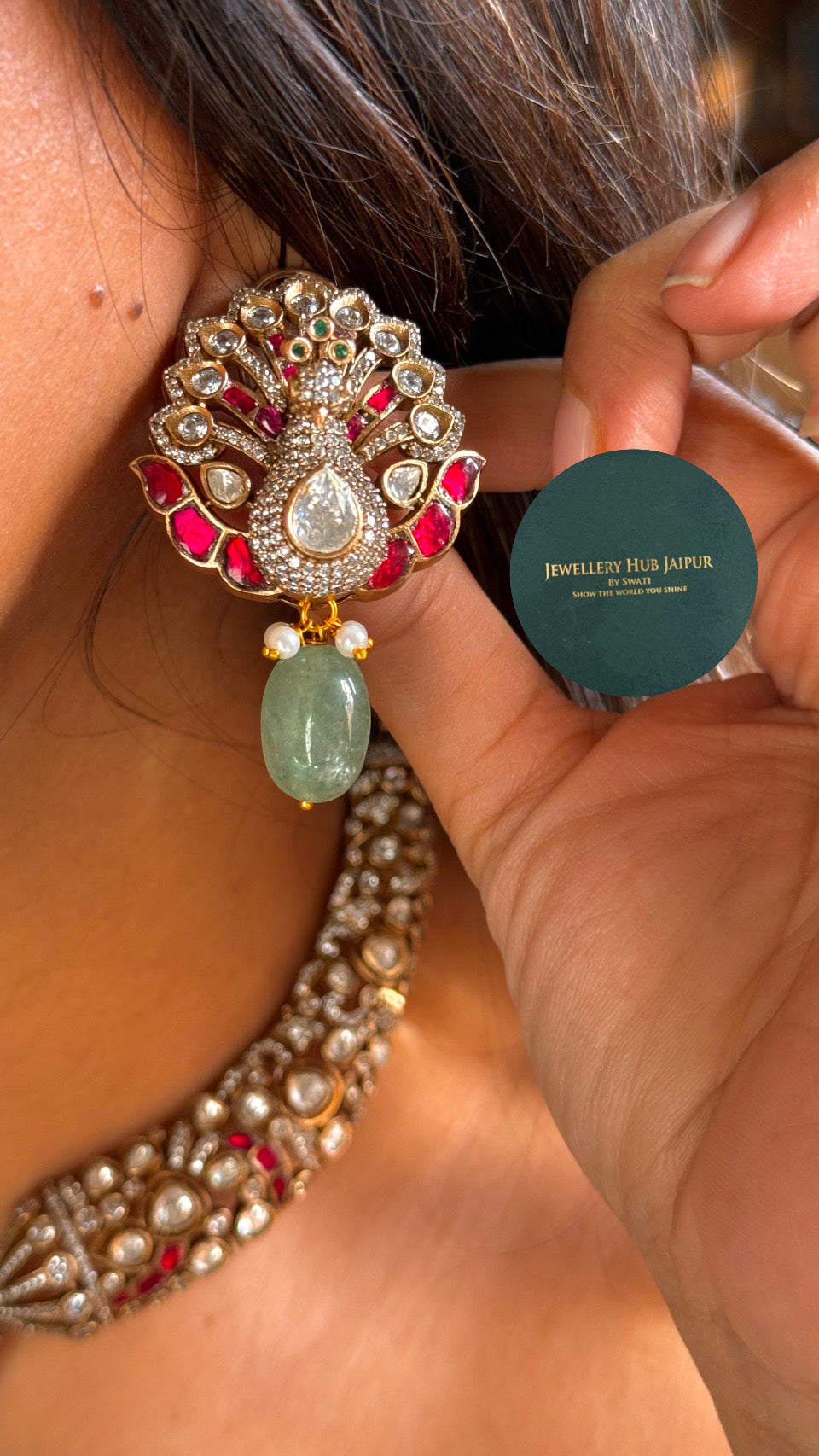 Amrapali inspired peacock heritage necklace set