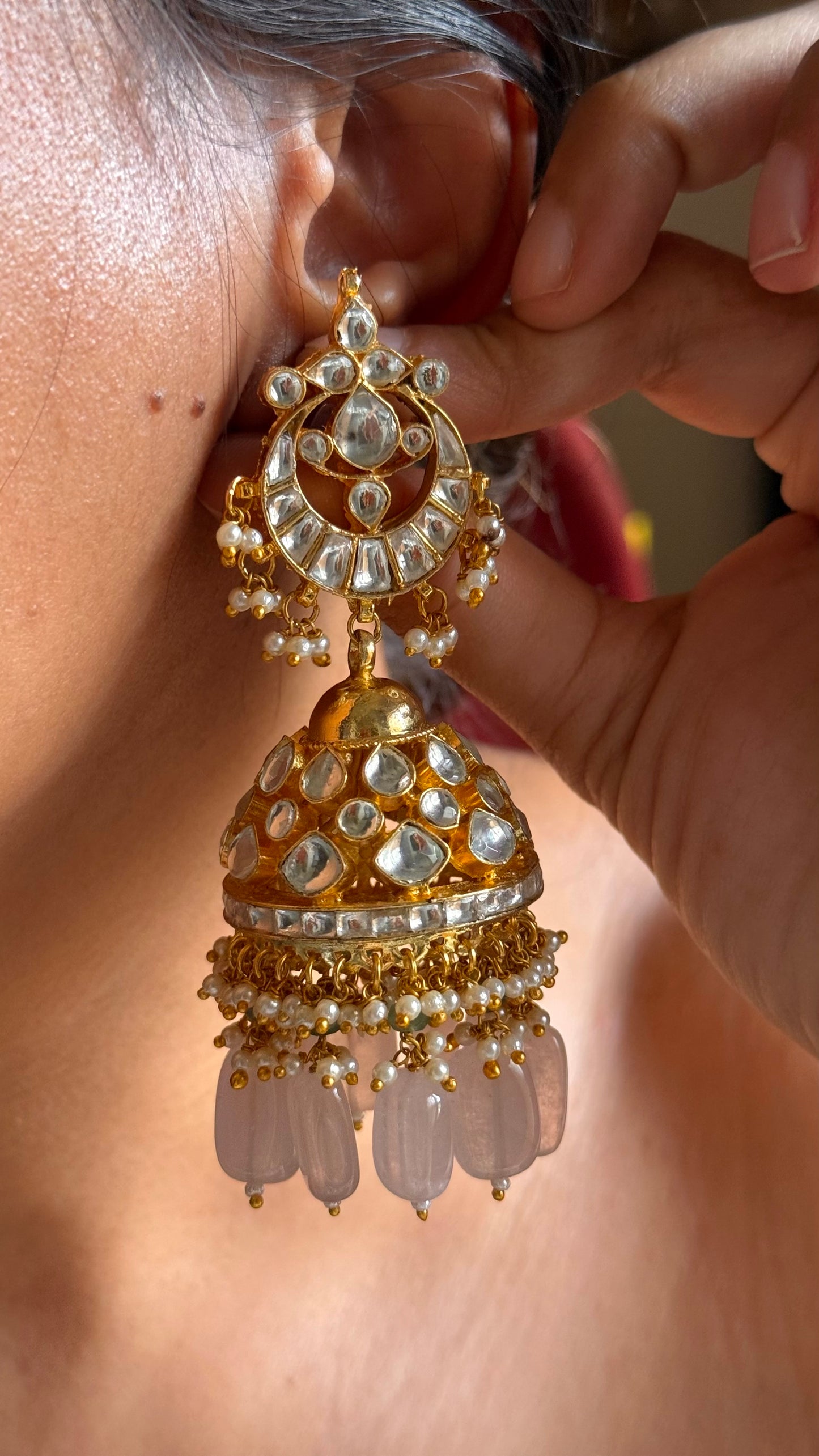 Paachi kundan chaand designed handmade nakashi bridal Necklace